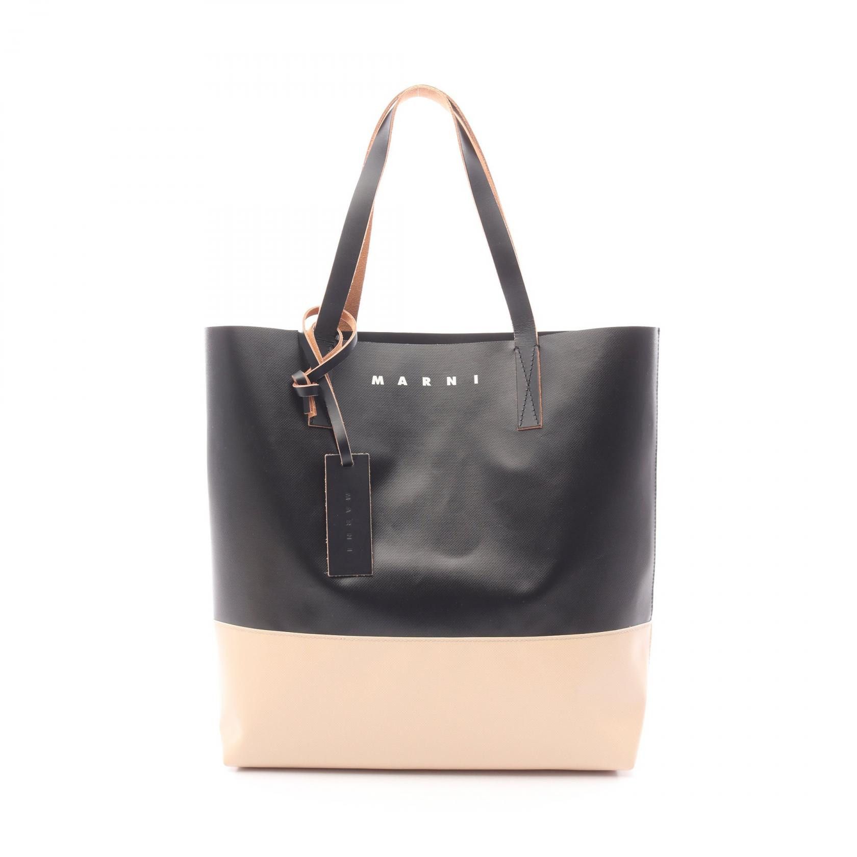 Marni Marni Marni TRIBECA coated canvas leather tote bag Plastic / Synthetic Tote Bag SHMPD0081AO DUTY FREE for USA Size ONE SIZE - 1 Thumbnail