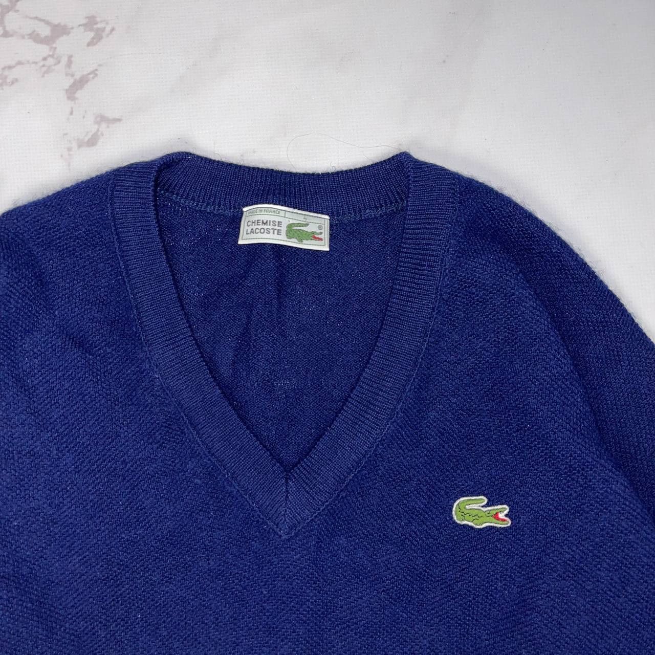 Lacoste LACOSTE VNECK SWEATER Izod Navy Blue Size XL Size US XL / EU 56 / 4 - 5 Thumbnail