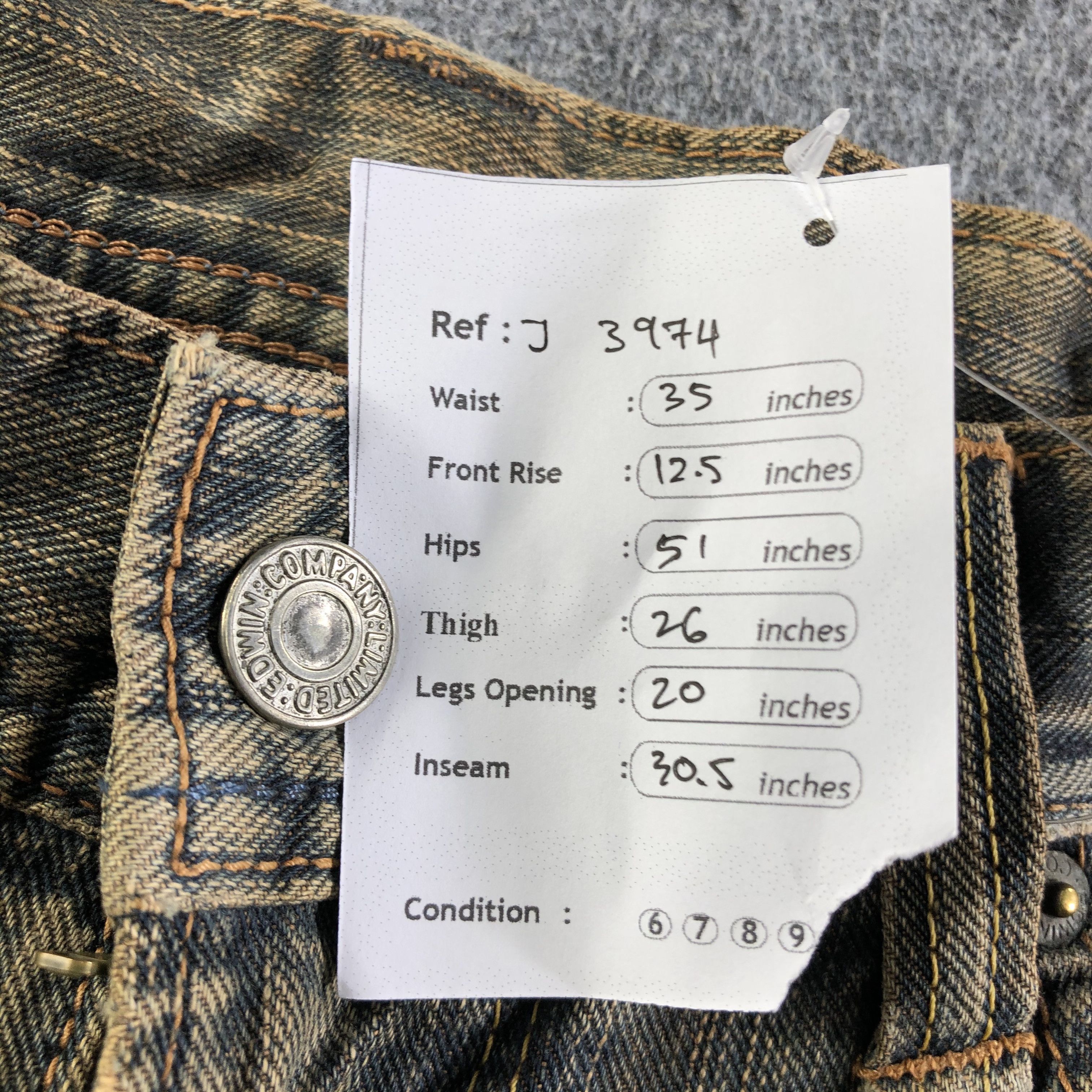 Edwin Vintage Edwin Jeans-J3974 Size US 35 - 12 Thumbnail