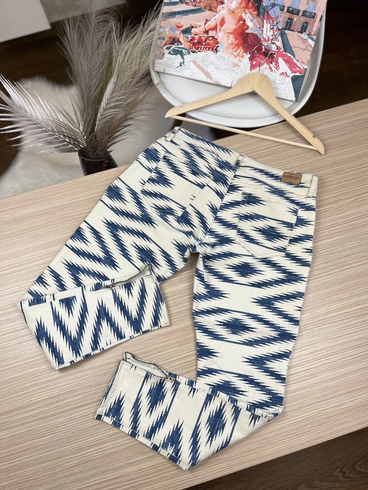 Denim & Supply Ralph Lauren × Vintage Wmns Denim Supply Ralph Lauren blue white Print Skinny Size 32" / US 10 / IT 46 - 11 Thumbnail
