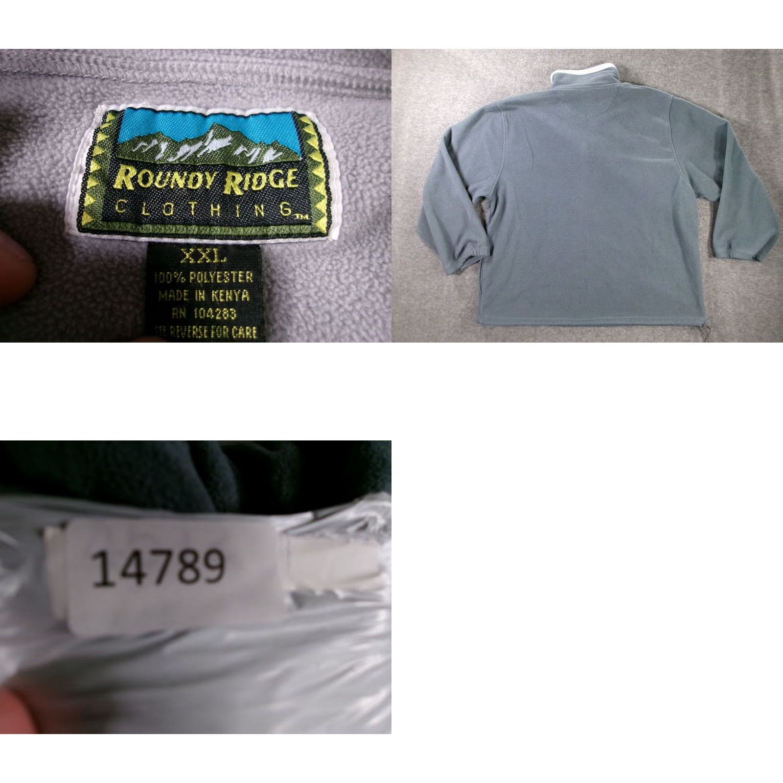 Vintage Roundy Ridge Jacket Men 2XL Gray Fleece Pullover 1/4 Zip Polyester Mock Neck Casual Long Sleeve Solid Zip Pockets Vintage: No Size US XXL / EU 58 / 5 - 8 Thumbnail