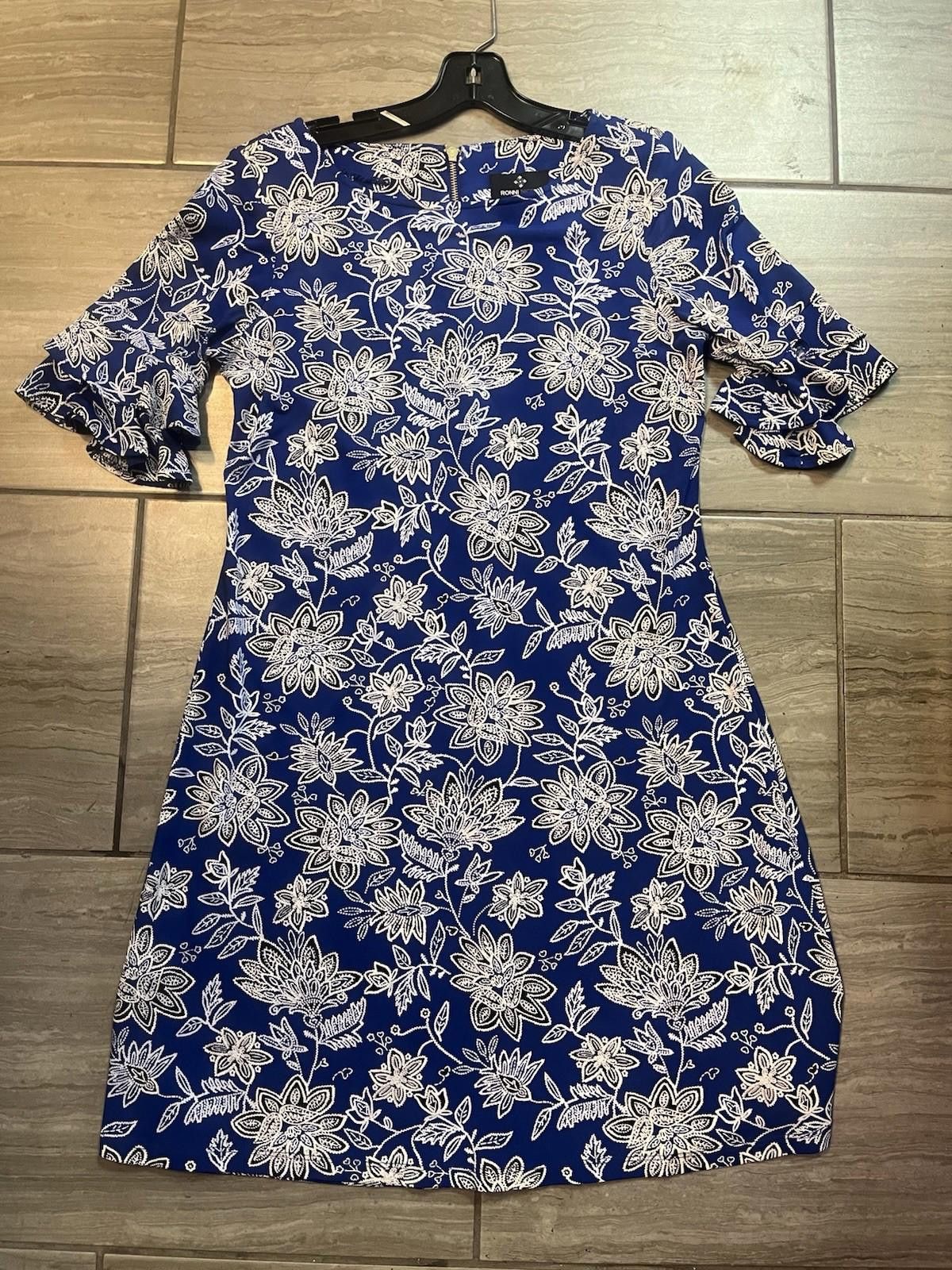Other Ronni Nicole Blue Floral Fit Flare Cap Sleeve Dress Size 8 Size M / US 6-8 / IT 42-44 - 1 Thumbnail