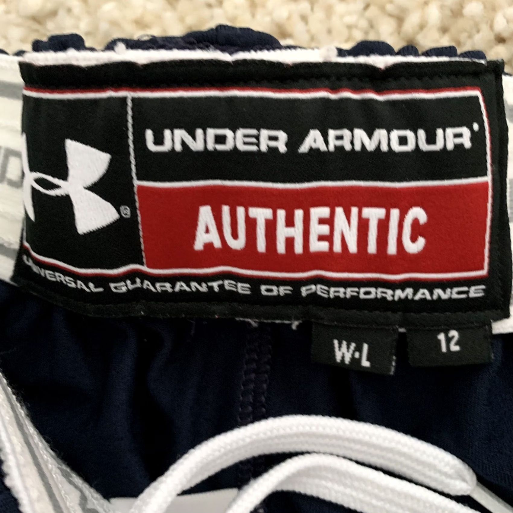 Under Armour Under Armour Shorts Womens L Blue Orange Striped Pull-On Elastic Waist Heat Gear Athletic Size 24" / US 00 / IT 34 - 2 Thumbnail