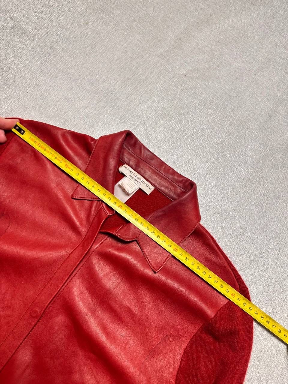 Brunello Cucinelli Brunello Cucinelli Red Leather & Cashmere Overshirt Vintage Size M / US 6-8 / IT 42-44 - 22 Thumbnail
