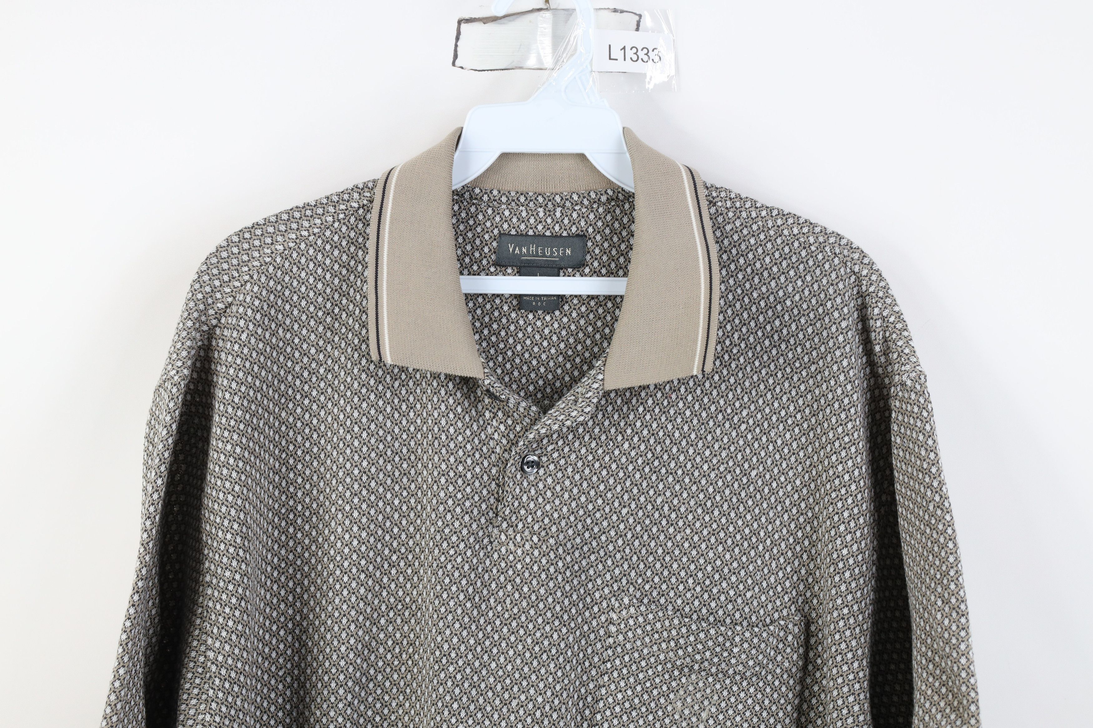 Vintage Vintage 90s Streetwear Diamond Knit Collared Golf Polo Shirt Size US L / EU 52-54 / 3 - 2 Thumbnail