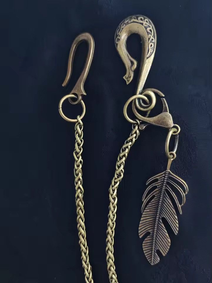 Other 5 mm snake chain Feather pendant U hook clasp keychain Size ONE SIZE - 5 Thumbnail