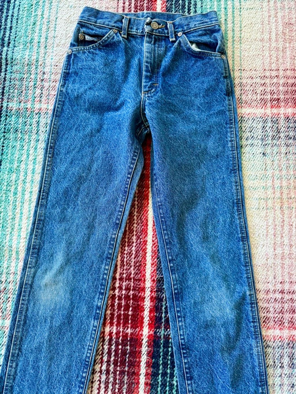 Lee 70s Lee Riders Medium Wash Tapered Split Hem Jeans 24 Size 24" / US 00 / IT 34 - 2 Thumbnail