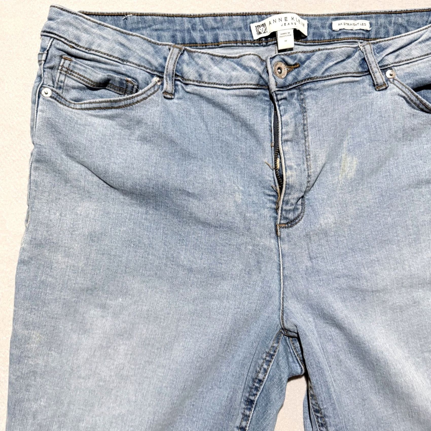 Anne Klein Anne Klein Jeans Women's Blue Denim Light Wash High-Rise 16 Jeans Size 38" / US 16 / IT 52 - 2 Thumbnail