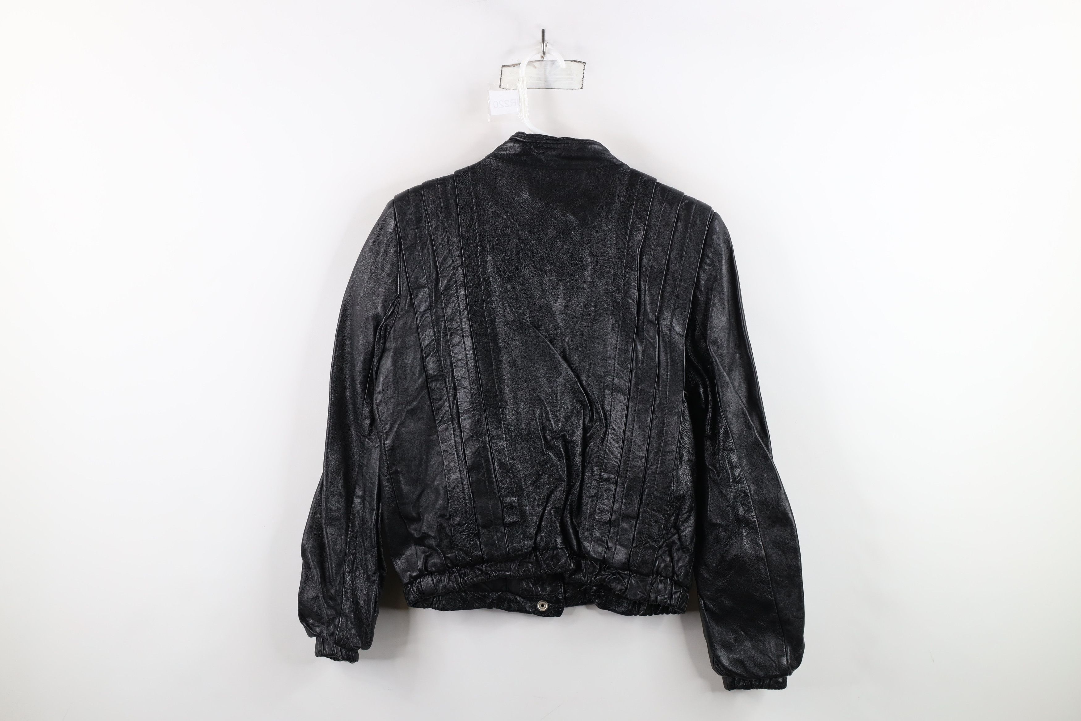 Vintage Vintage 80s 90s Streetwear Leather Cafe Bomber Jacket Black Size M / US 6-8 / IT 42-44 - 12 Thumbnail