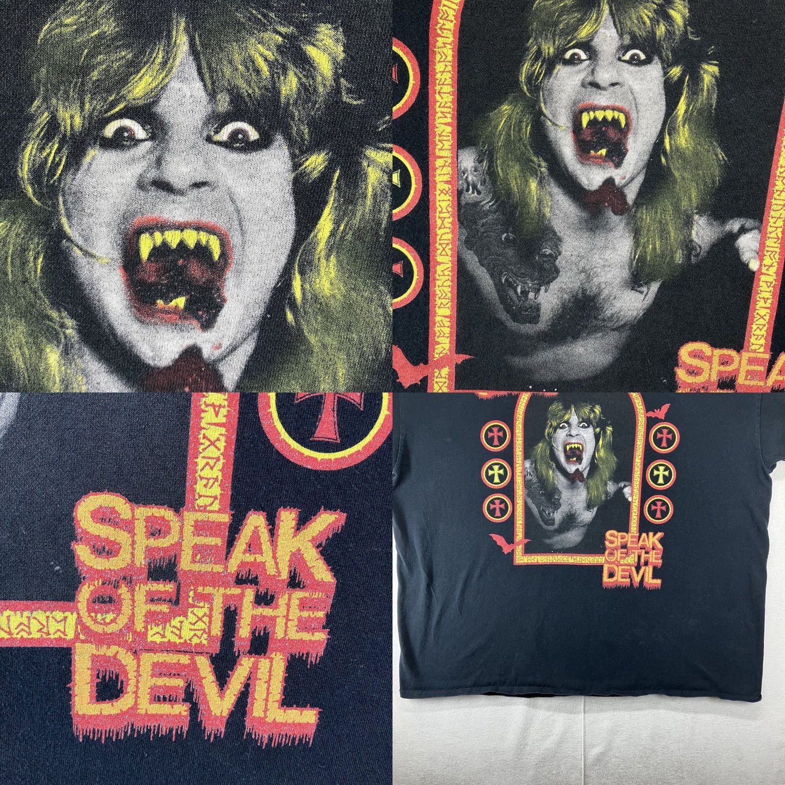 Vintage Ozzy Osbourne Graphic Print T-Shirt Speak Of The Devil 2015 Black Men's 2XL V-Neck Size US XXL / EU 58 / 5 - 8 Thumbnail