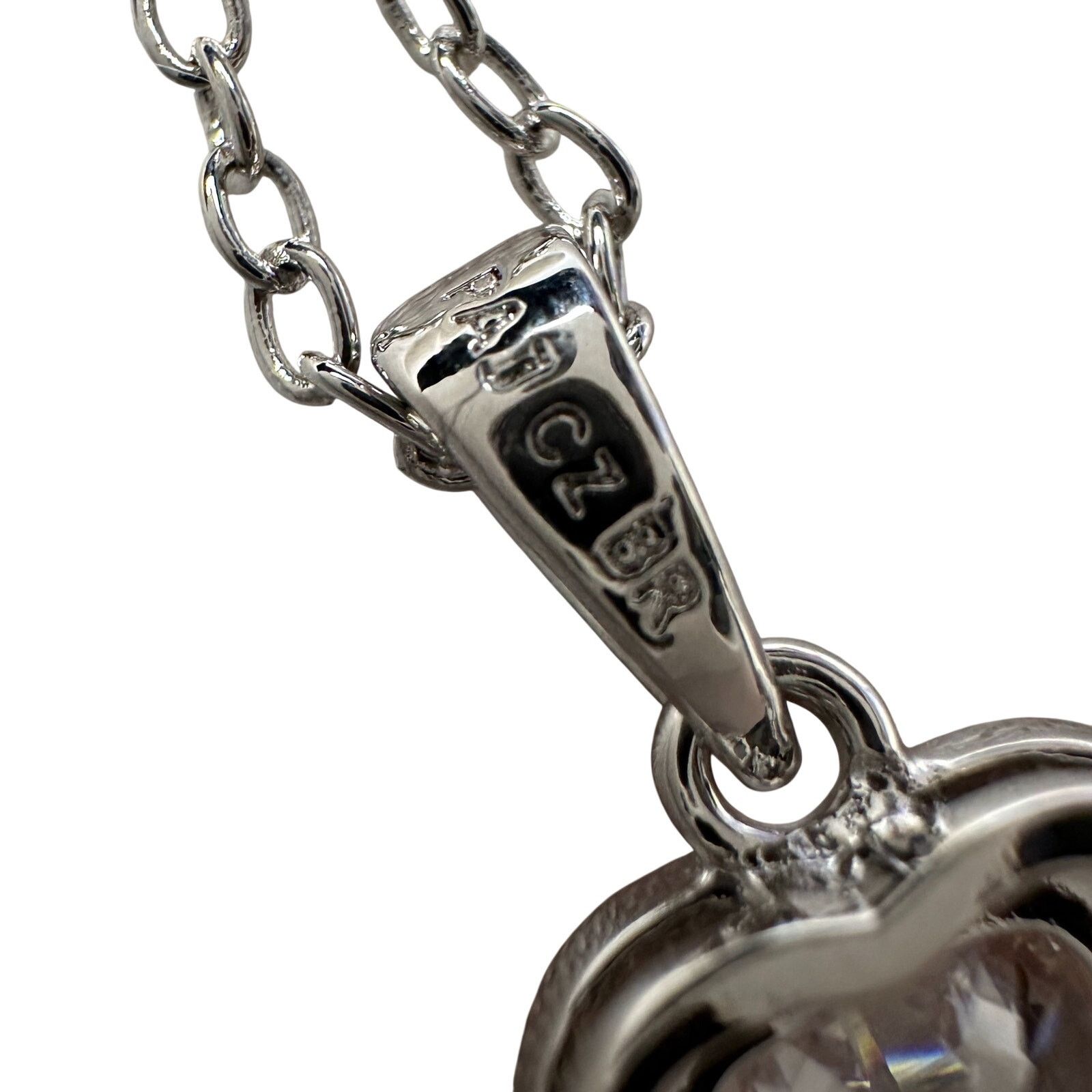 Other Pretty Rhodium Plated Pink Topaz and Zirconia Heart Necklace Size ONE SIZE - 10 Thumbnail