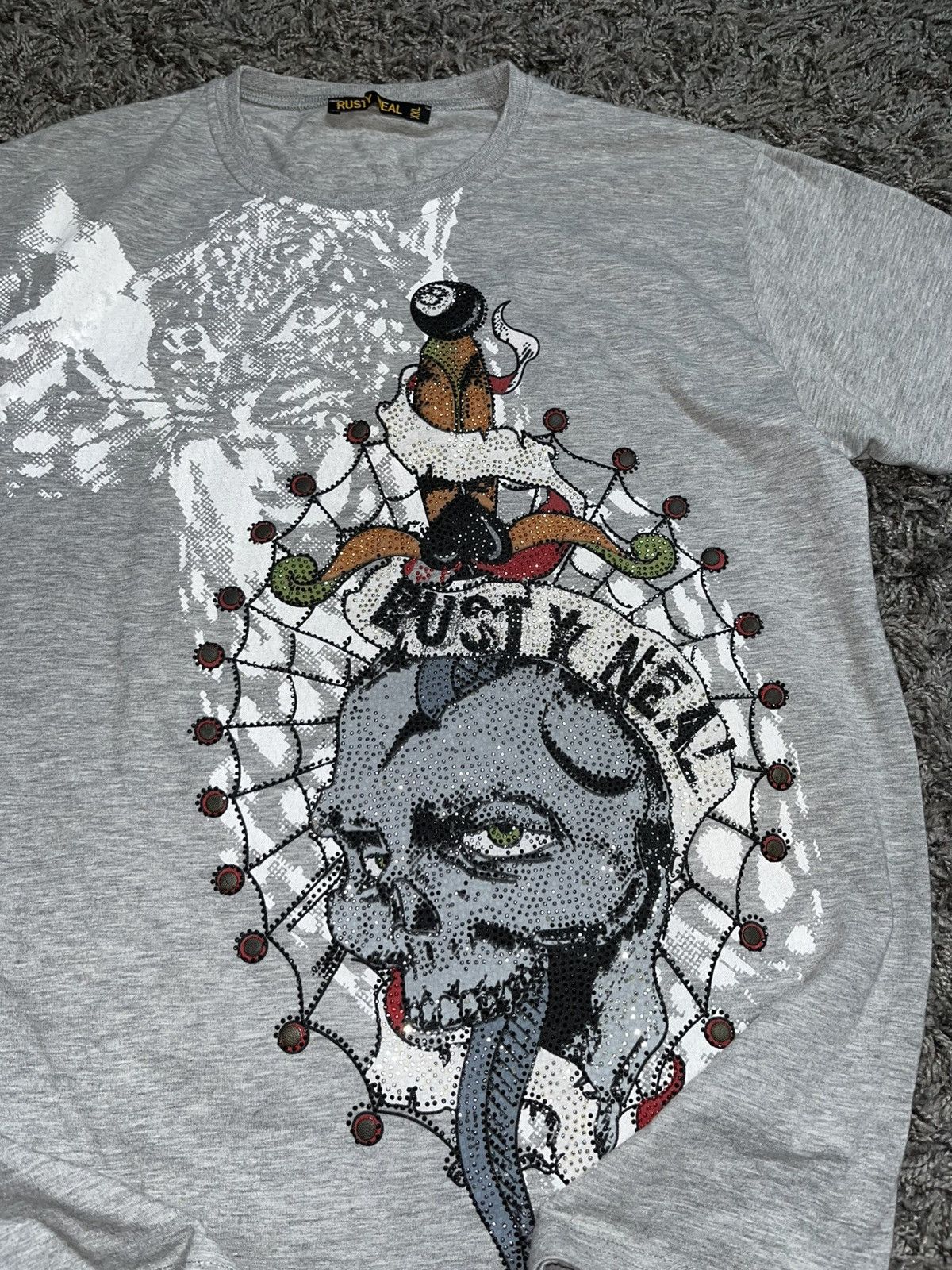 Vintage RUSTY NEAL Y2K STYLE ROCK PUNK EMO ED HARDY STYLE TEE Size US L / EU 52-54 / 3 - 2 Thumbnail