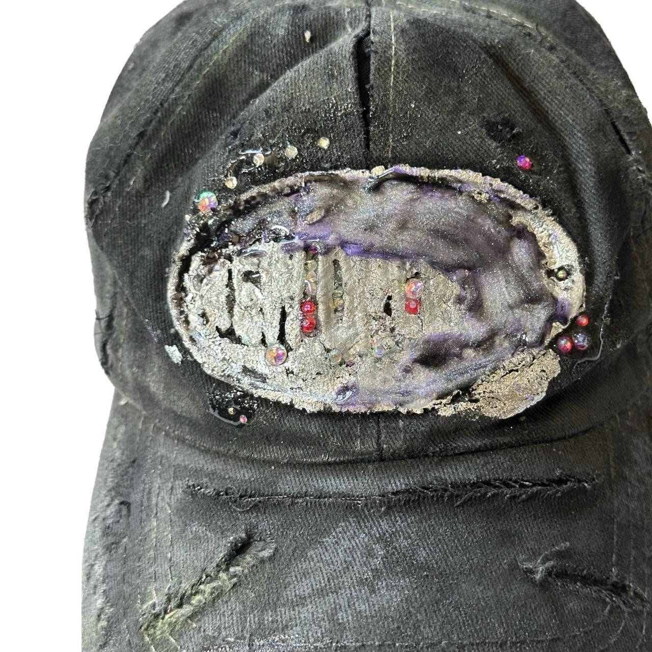 Other ASTROBOI* 'Cosmos' Black Distressed Metallic Rhinestone Hat Size ONE SIZE - 2 Thumbnail