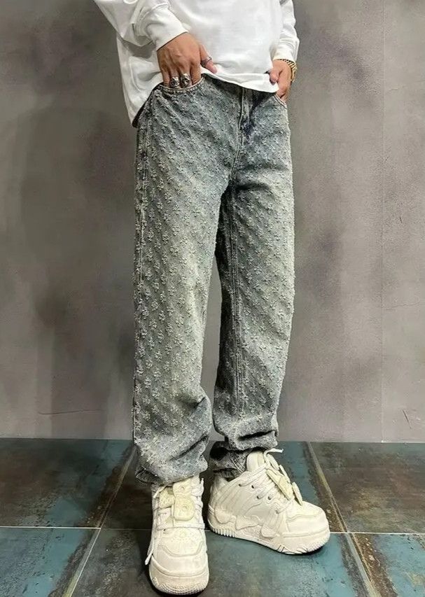 Japanese Brand × Jean Trendy High Street Jacquard Design Jeans Size US 35 - 4 Thumbnail