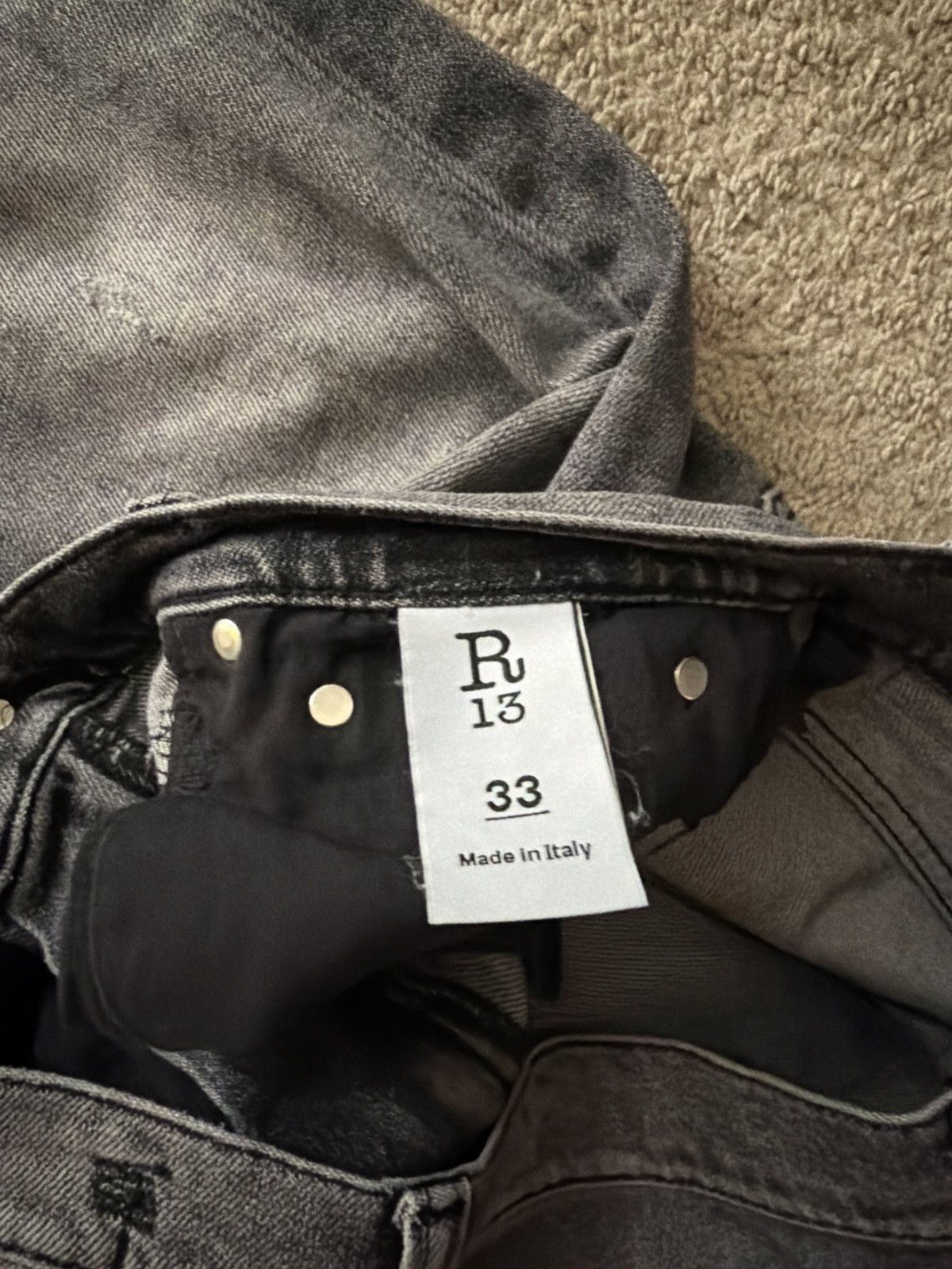 R13 R13 Cropped Jeans Faded black with distressing size 33 Size US 33 - 5 Thumbnail