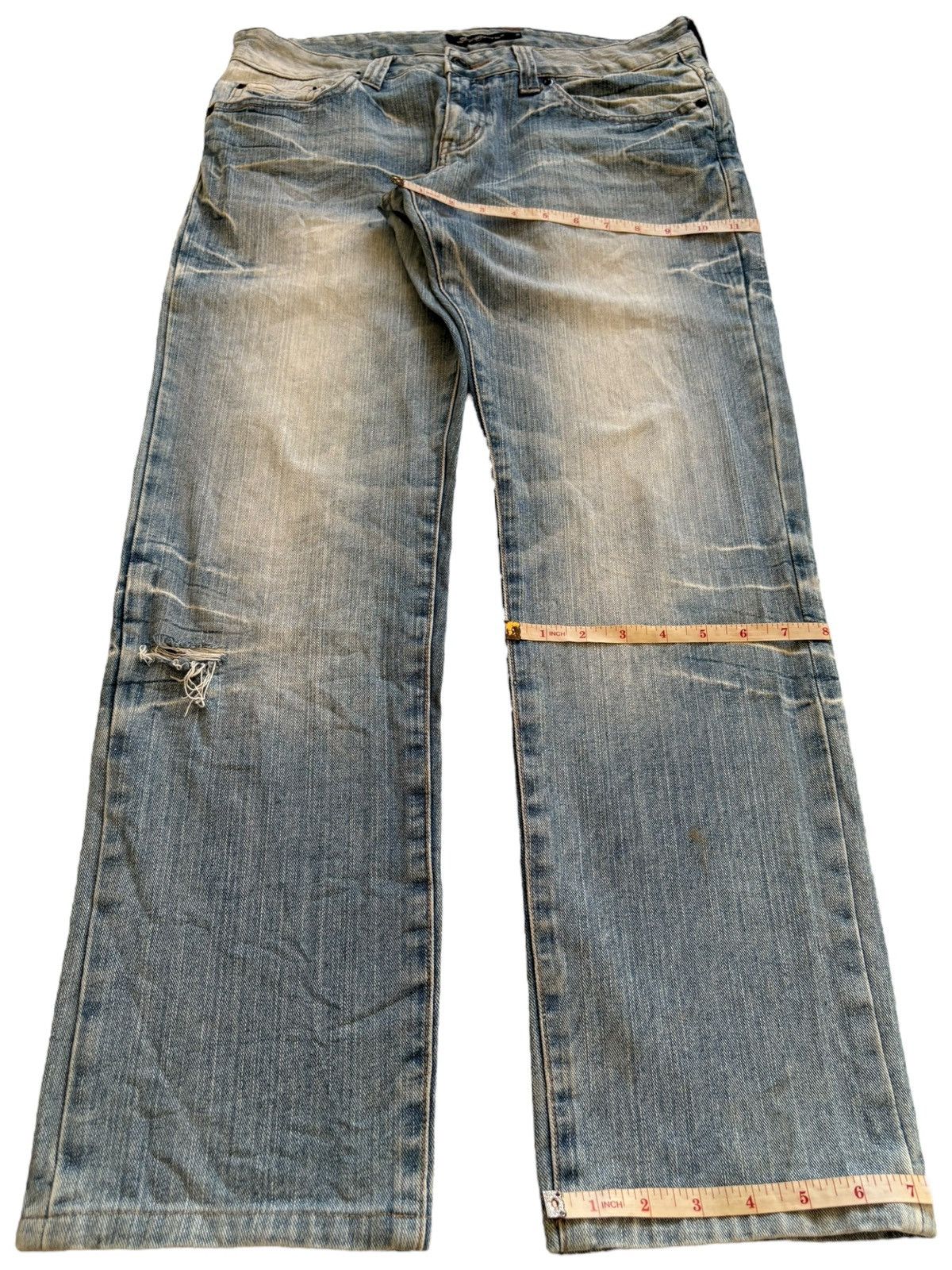Japanese Brand Vintage Japanese Brand Faded Wash Distressed Jeans Size US 33 - 15 Thumbnail