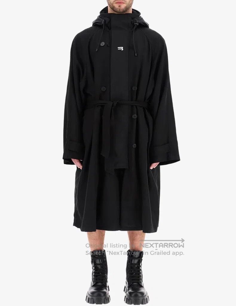 Balenciaga Balenciaga Hooded Long Coat Size US S / EU 44-46 / 1 - 1 Thumbnail