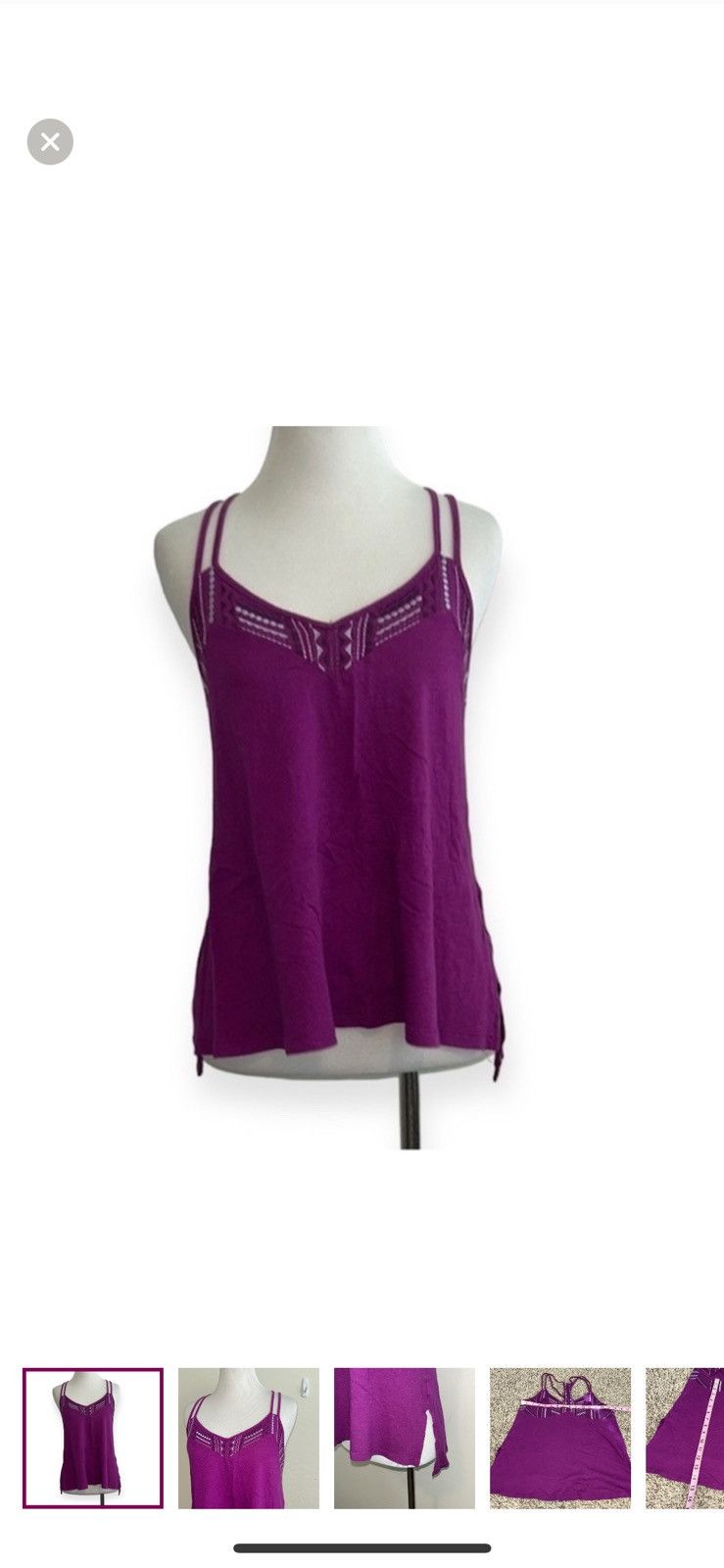 Express Express XS purple embroidered tank top Size XS / US 0-2 / IT 36-38 - 1 Thumbnail