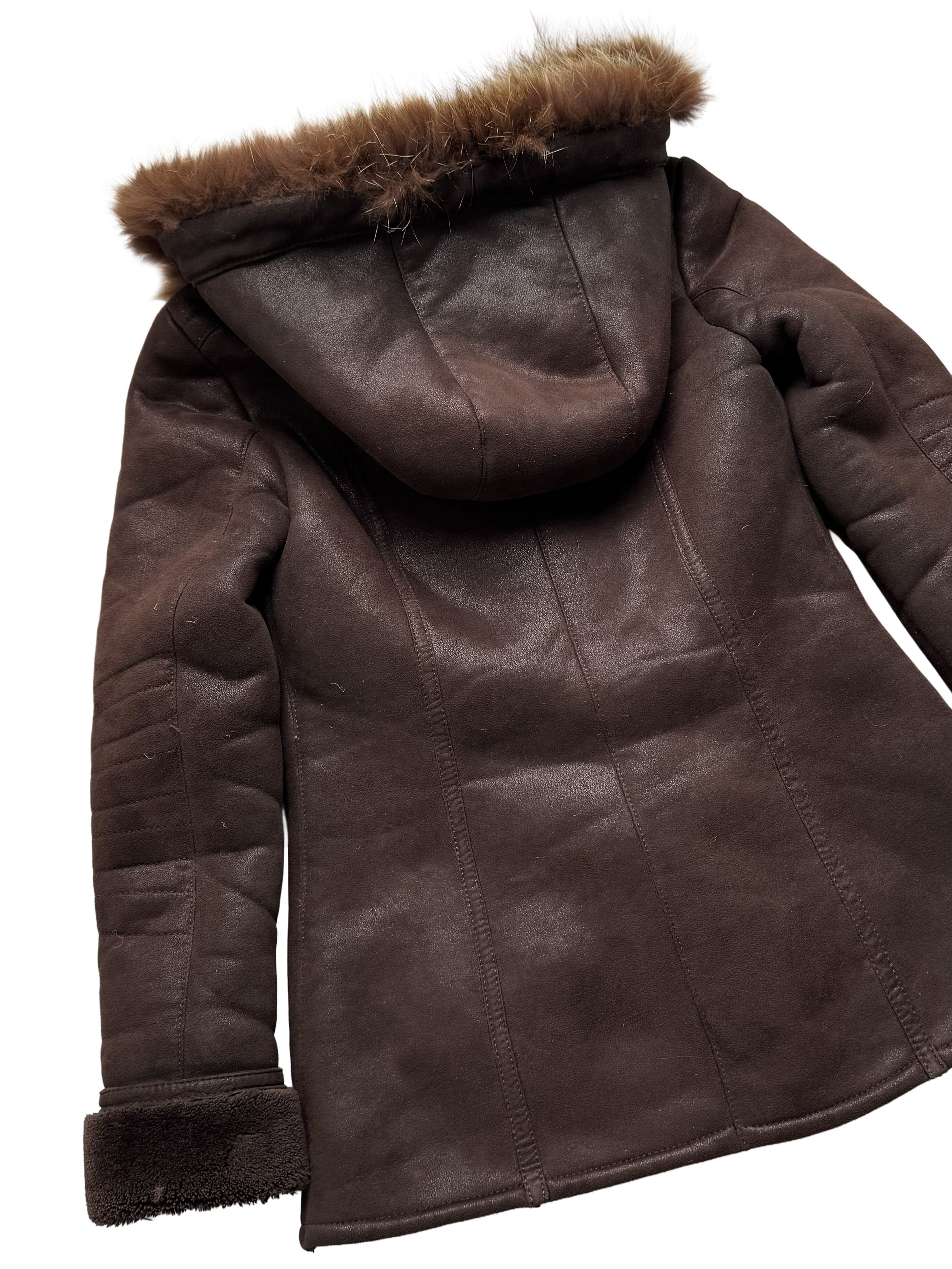 Vintage Y2K Faux Sheepskin Coat (V131) Size L / US 10 / IT 46 - 6 Thumbnail