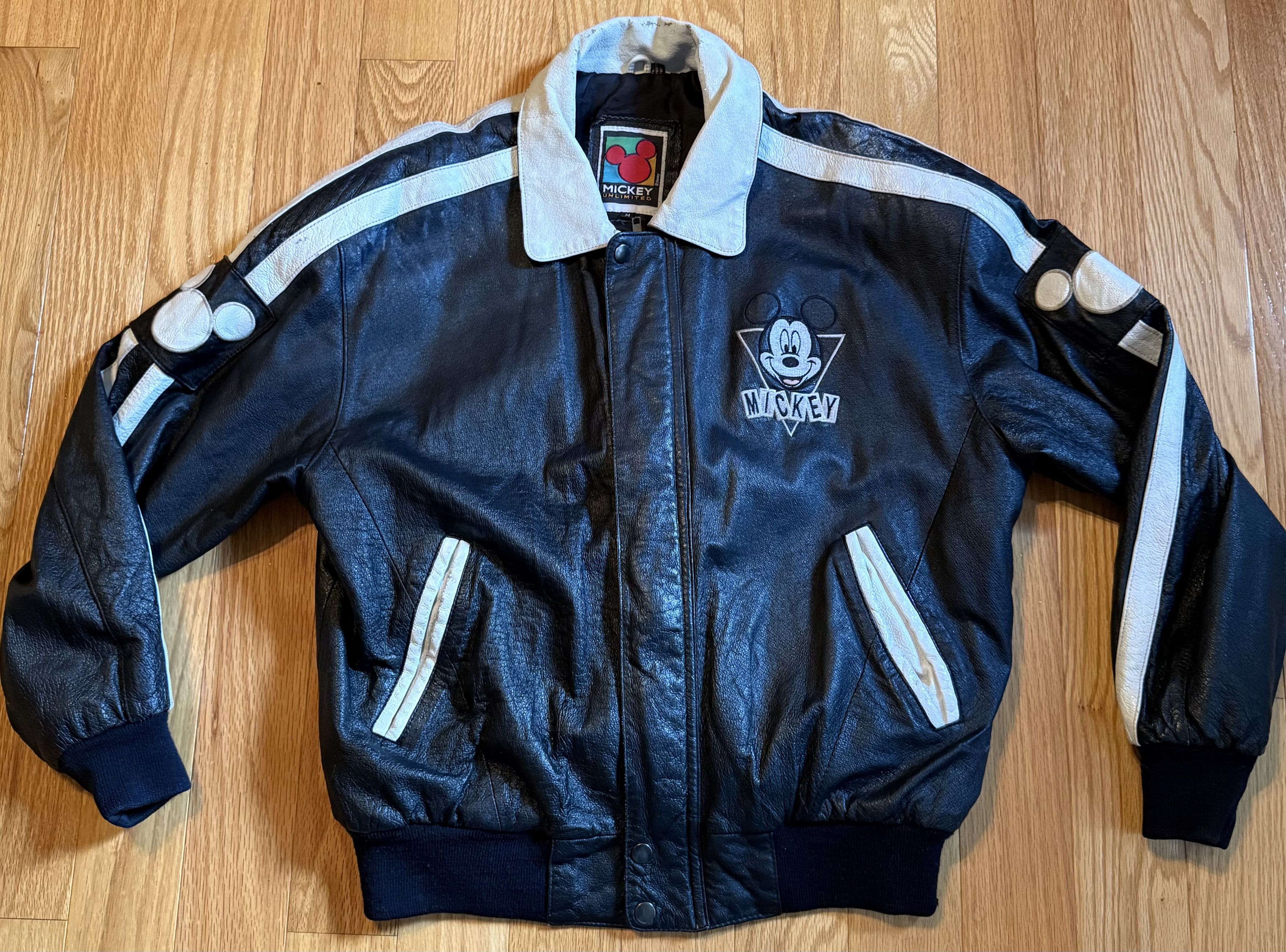 Mickey Unlimited Vintage Disney Mickey Black Leather Jacket – M Size US M / EU 48-50 / 2 - 1 Thumbnail