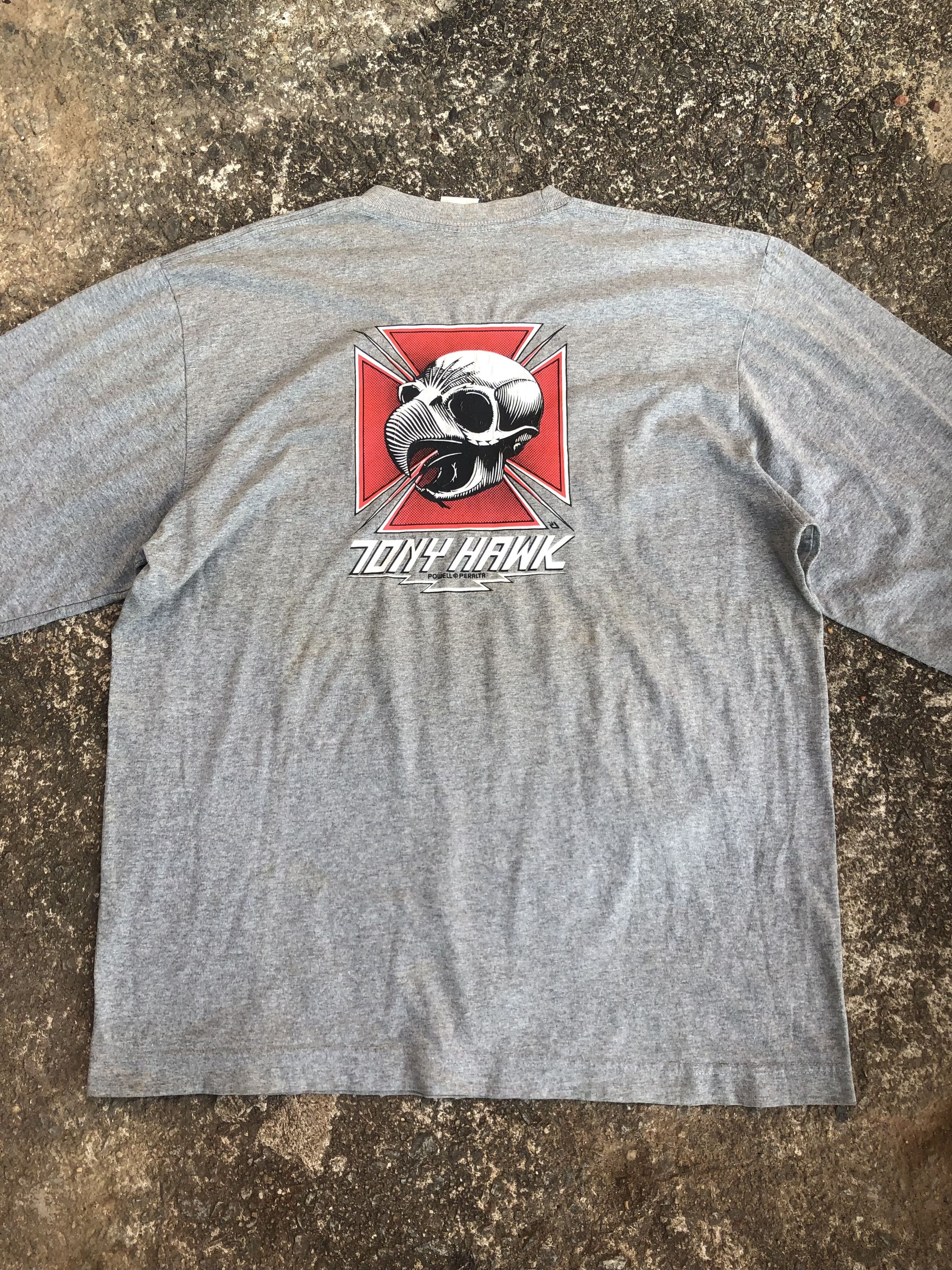 Vintage 🔥Vtg 90s TONY HAWK POWELL PERALTA Skateboards T-Shirt Size US L / EU 52-54 / 3 - 4 Thumbnail