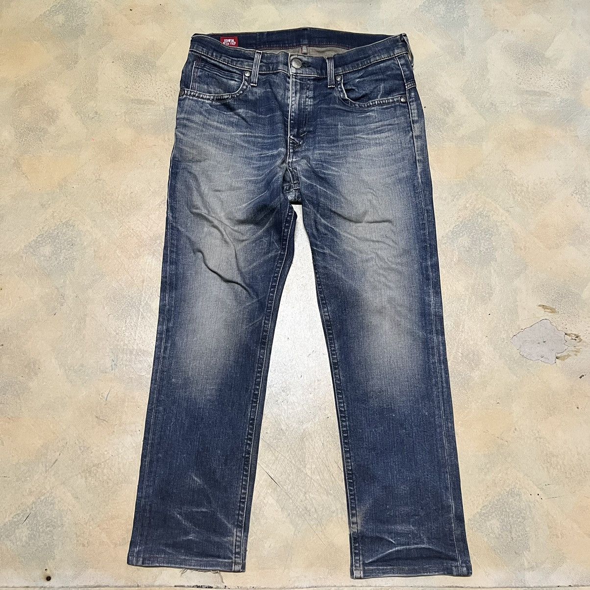 Edwin Edwin Blue Trip Distressed Design Denim Jeans Size US 33 - 1 Thumbnail