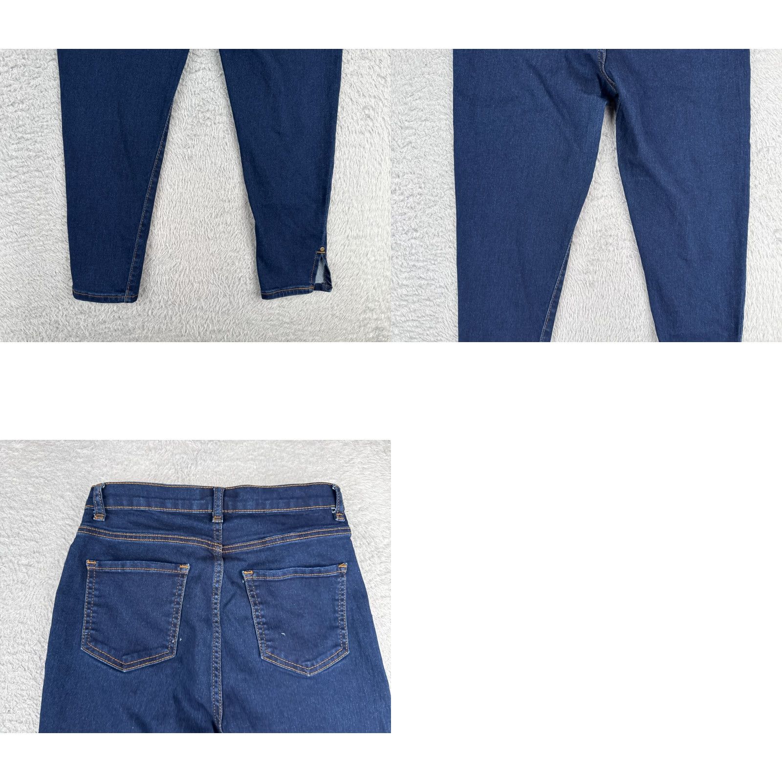 Vintage Vertiche Jeans Juniors 13 Blue Denim Skinny Slit Hem Cotton Poly Blend Mid 26x22 Size 34" / US 12 / IT 48 - 10 Thumbnail