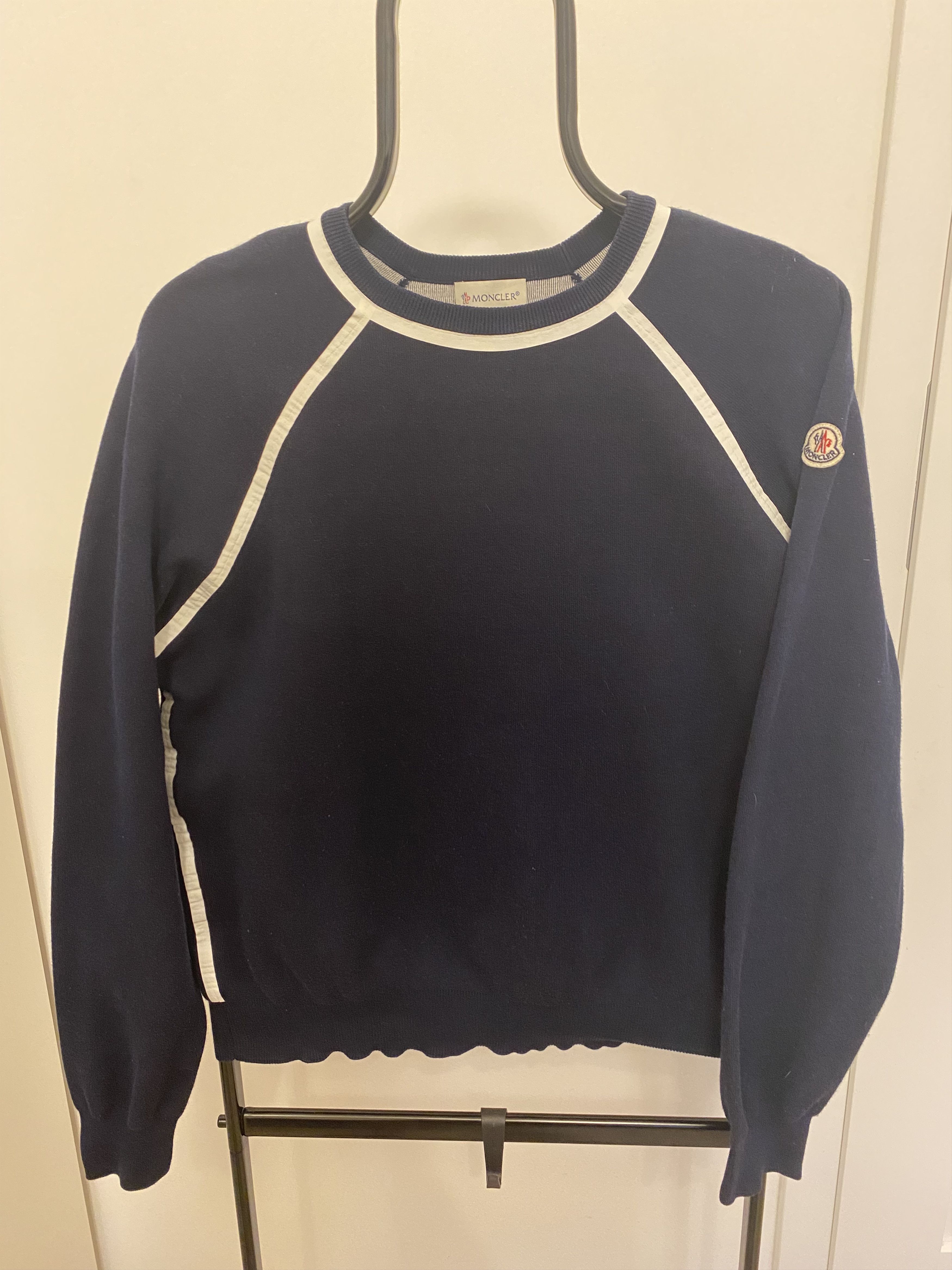 Moncler × Moncler Gamme Bleu × Vintage Moncler Sweatshirt Blue with White stripes Size US S / EU 44-46 / 1 - 2 Thumbnail