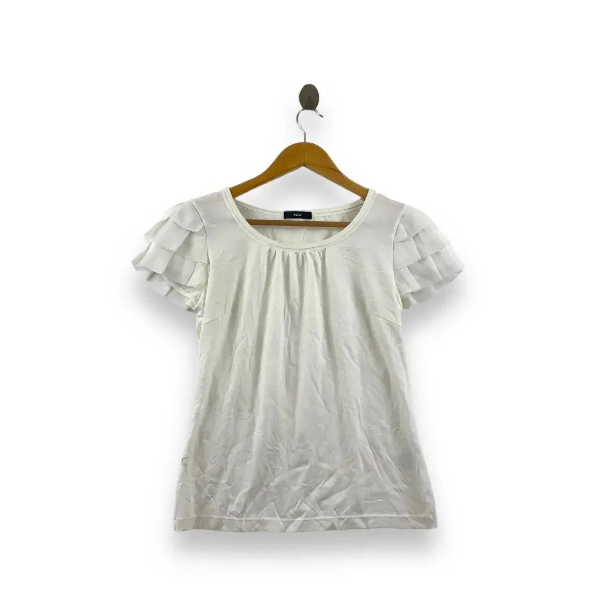 Yohji Yamamoto Vintage YOHJI YAMAMOTO INED Collection White Blouse Tee Size S / US 4 / IT 40 - 1 Thumbnail