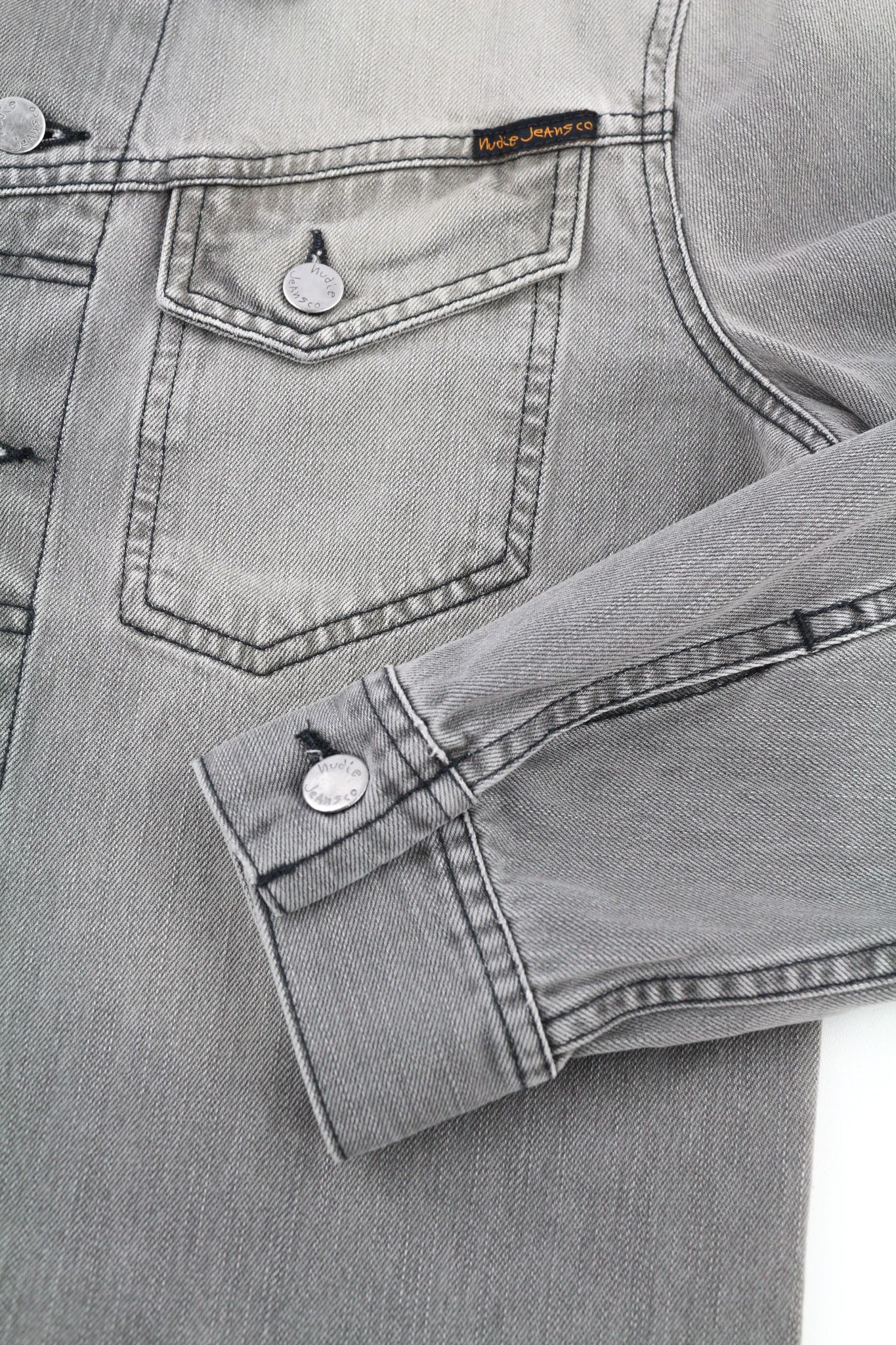 Nudie Jeans CONNY ORG. FOG S Organic Cotton Grey Denim Jacket 80337 Size US S / EU 44-46 / 1 - 5 Thumbnail