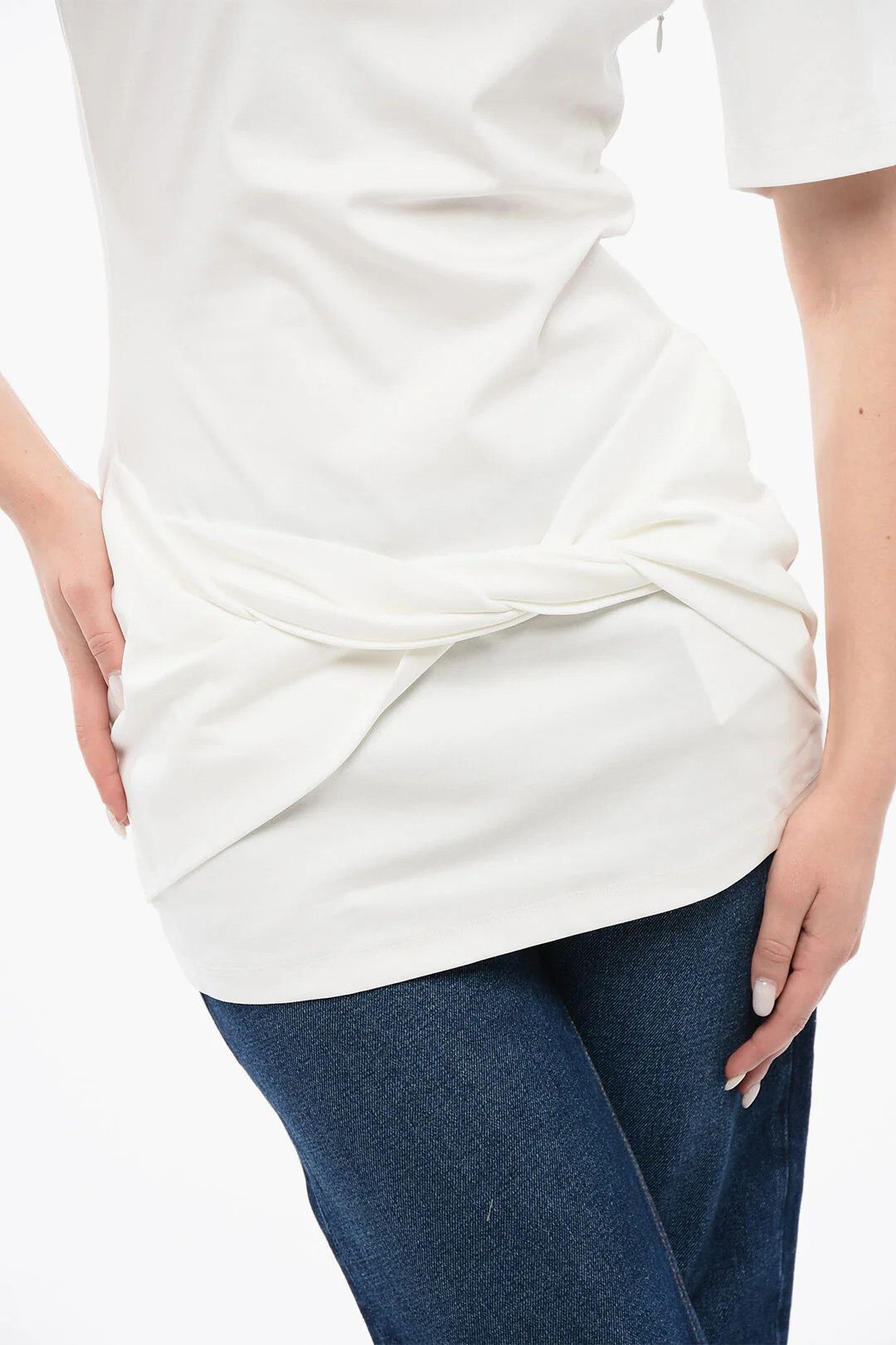 Off-White og1mm0426 Plain Cotton Crewneck T-Shirt in White Size XS / US 0-2 / IT 36-38 - 3 Thumbnail