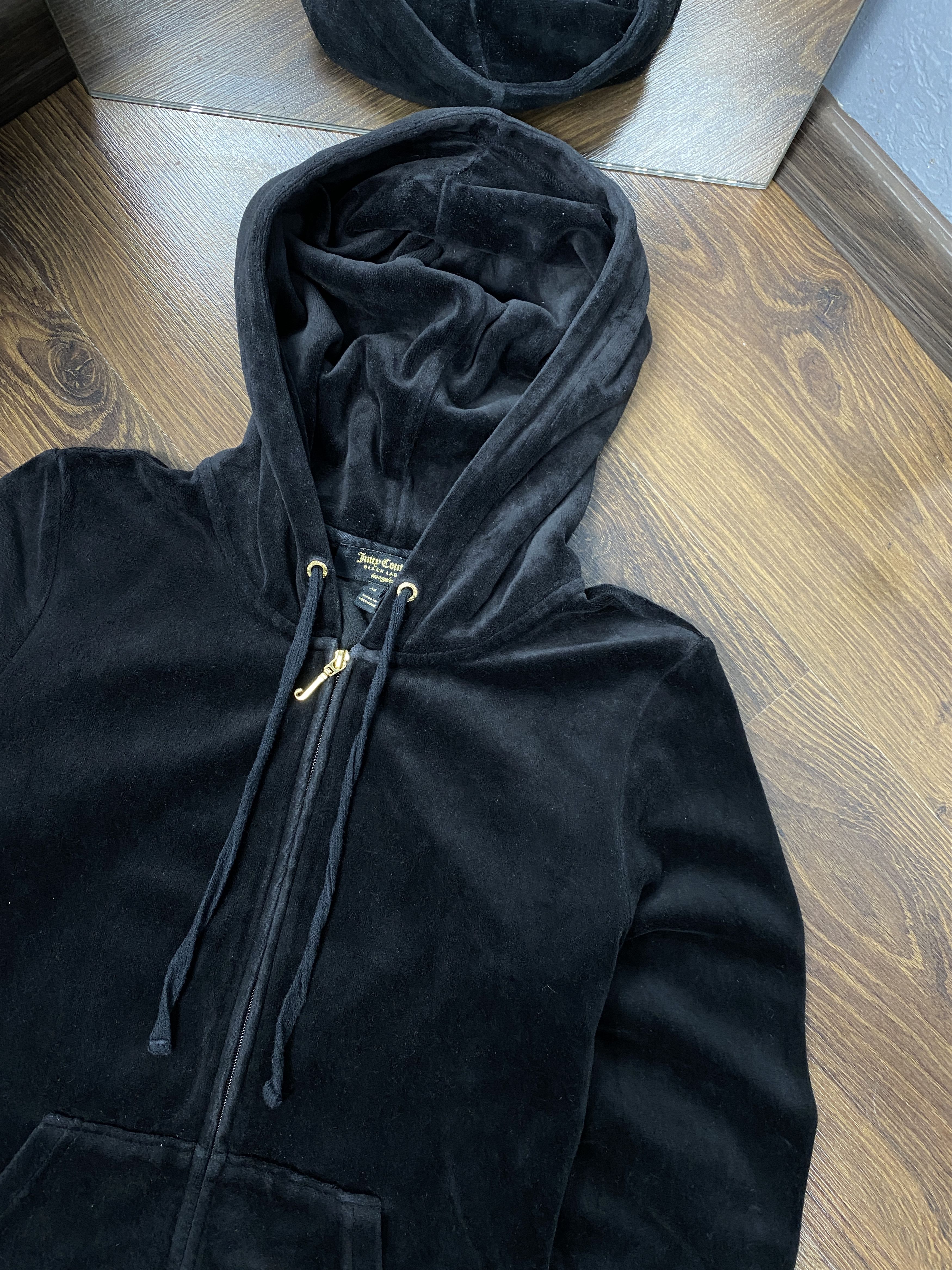 Juicy Couture × Vintage Juicy Couture Black Label Velour Hoodie track top jacket Size M / US 6-8 / IT 42-44 - 4 Thumbnail