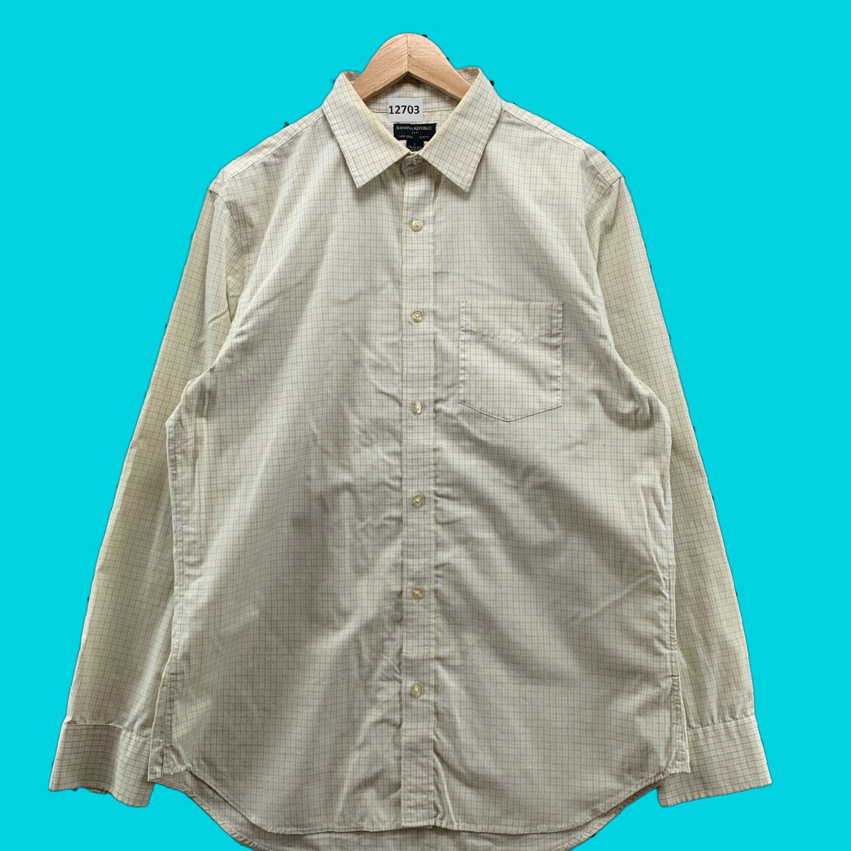 Banana Republic Banana Republic Shirt Mens Large Slim Fit Non Iron Tailored Button Yellow Plaid Button-Up Casual 90s Classic Size US L / EU 52-54 / 3 - 1 Thumbnail