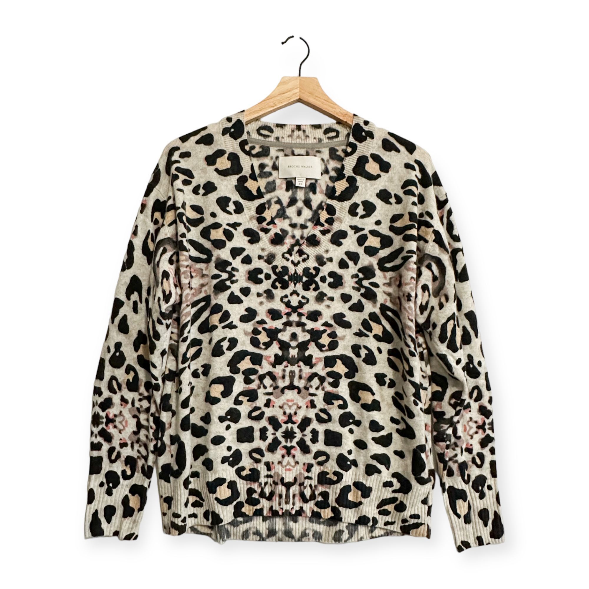 Brochu Walker New with tag, Brochu Walker Kelso Leopard Print Cashmere V- Size XS / US 0-2 / IT 36-38 - 1 Thumbnail