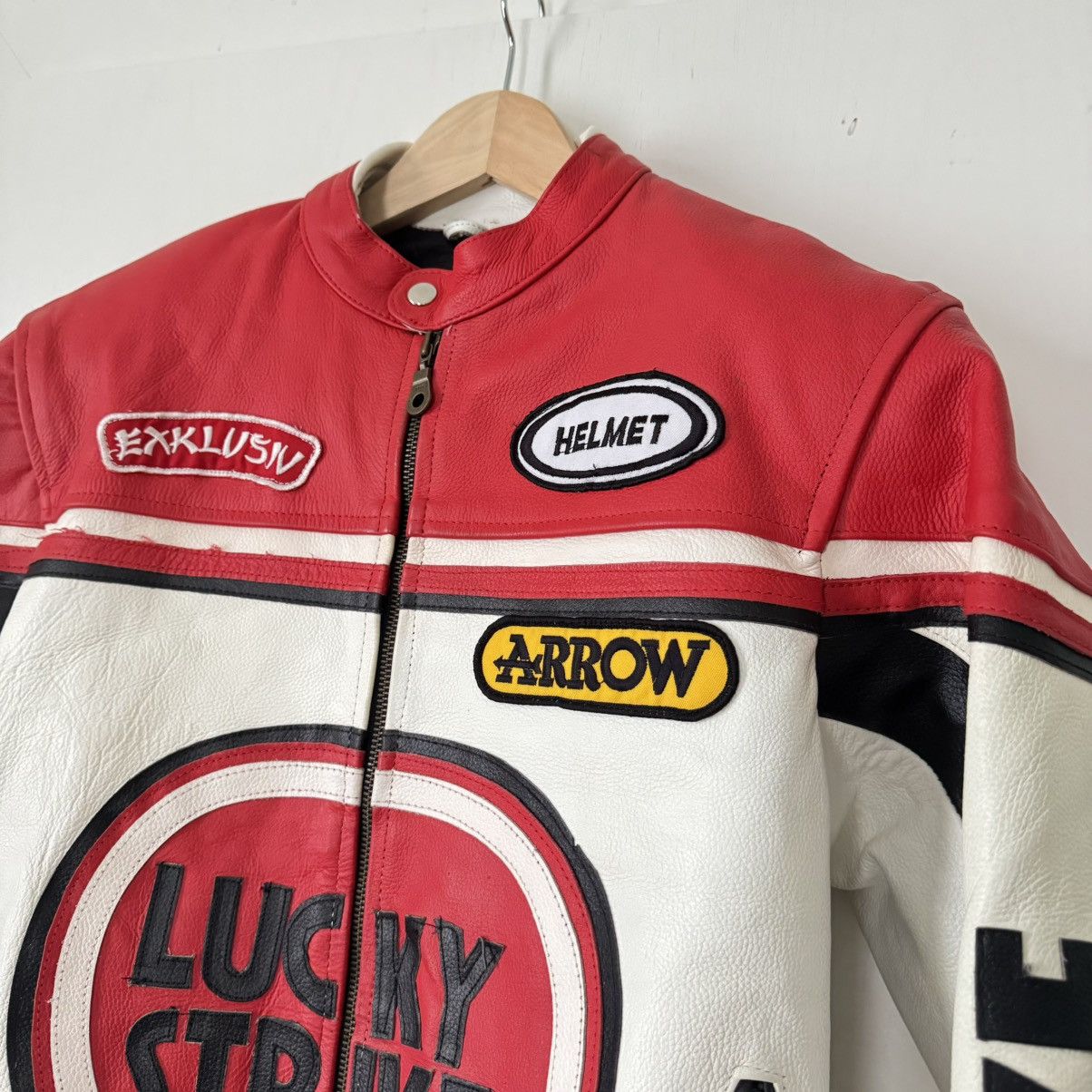 Vintage Lucky Strike Vintage 90s Leather Jacket Rare Streetwear Size US S / EU 44-46 / 1 - 15 Thumbnail