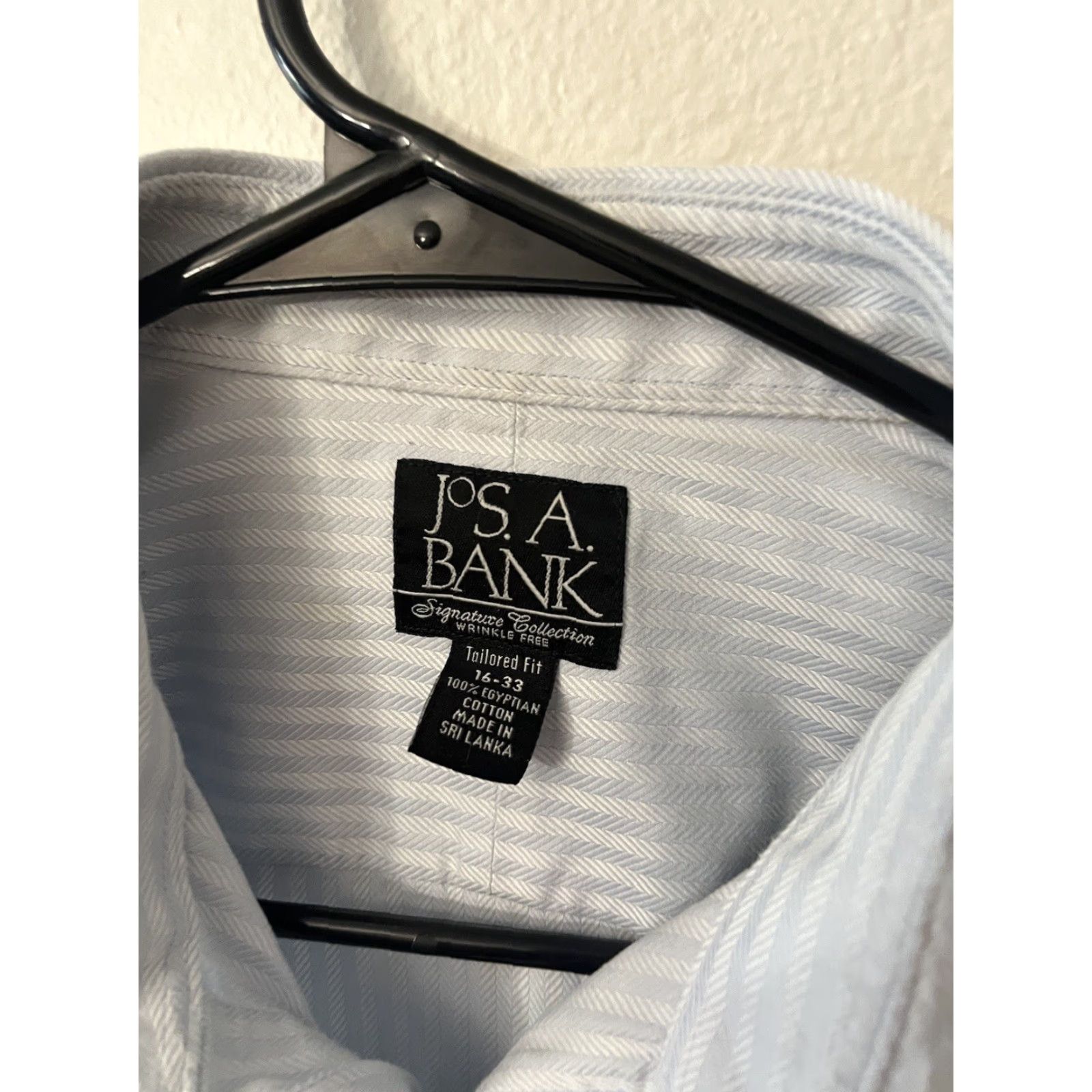 Jos. A. Bank Jos. A. Bank Shirt Mens 16-33 Blue Stripes Casual Long Sleeve Signature Button-Up Knit 100% Cotton Size US L / EU 52-54 / 3 - 2 Thumbnail