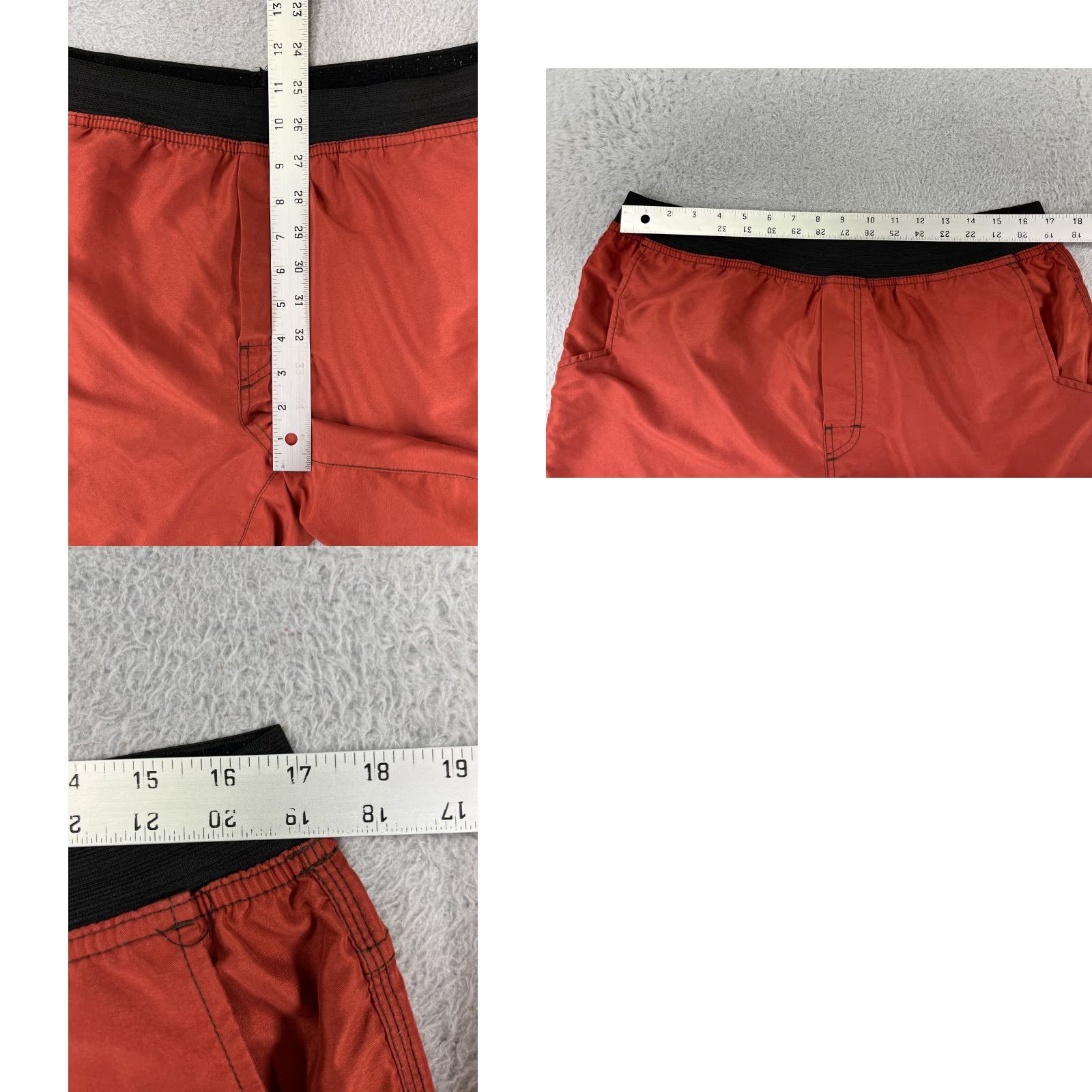 Prana prAna Mens Swim Trunks Bottom M Red Surf Beach Polyester Pockets Vintage No Size US 31 - 9 Thumbnail