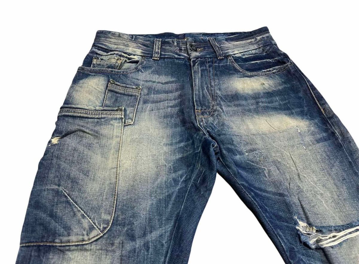 Designer × John Galliano 🔥Y2K Archived Galliano Gimmick Pocket Distressed Denim Size US 34 / EU 50 - 3 Thumbnail