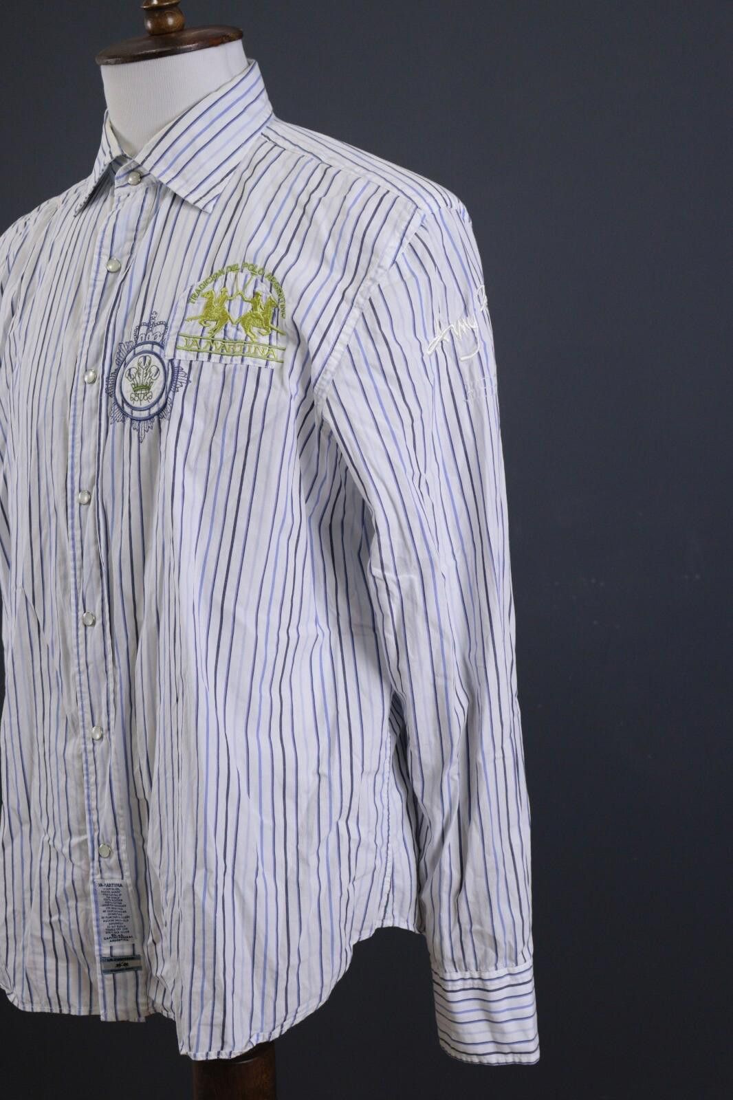 OVER THE STRiPES La Martina Buenos Aires Blue Stripe Shirt 18 / 45 / XXL Size US XXL / EU 58 / 5 - 7 Thumbnail