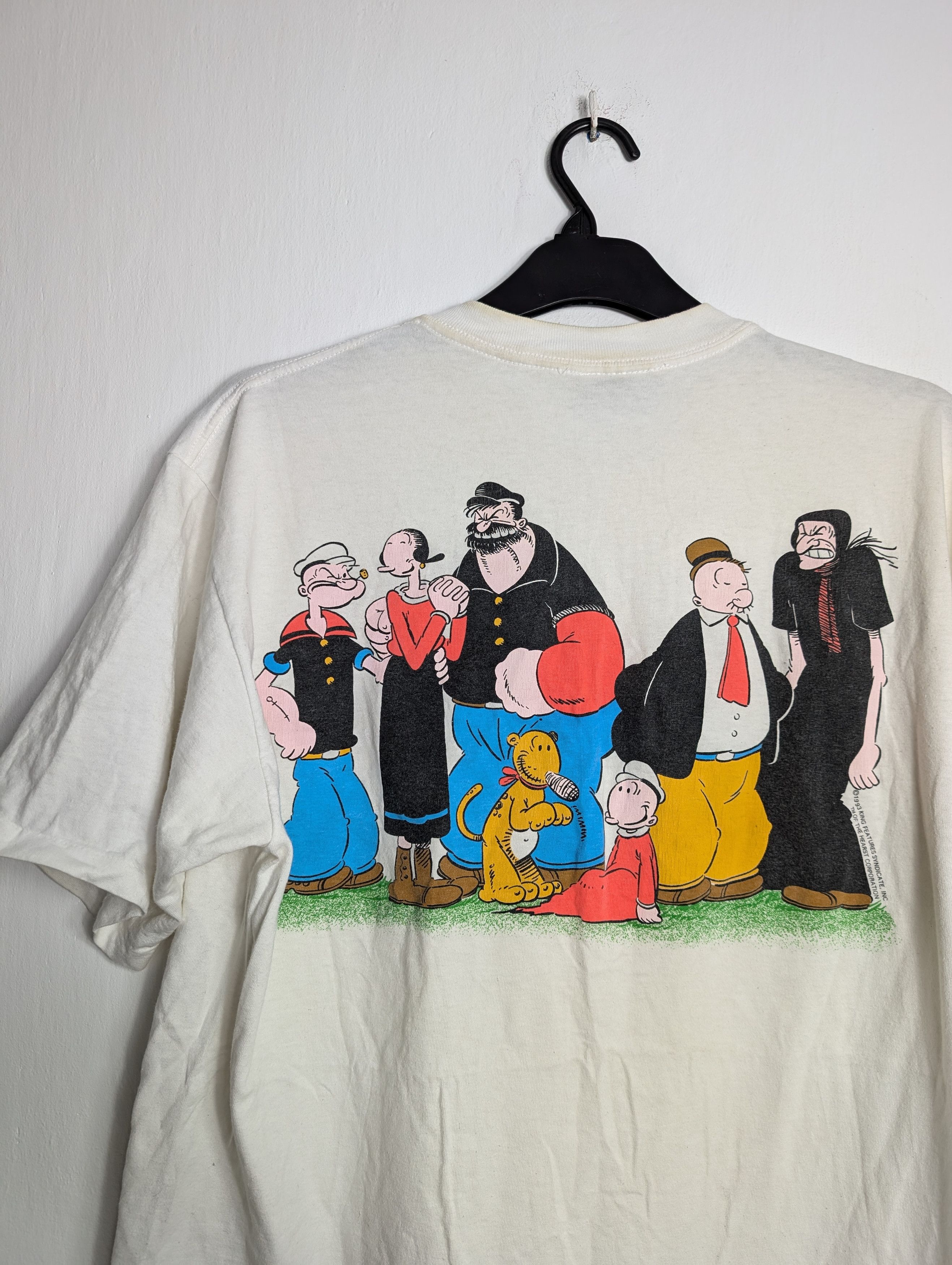 Vintage 1993 Vintage Popeye T-Shirt Single Stitch Made in USA Size US XL / EU 56 / 4 - 2 Thumbnail