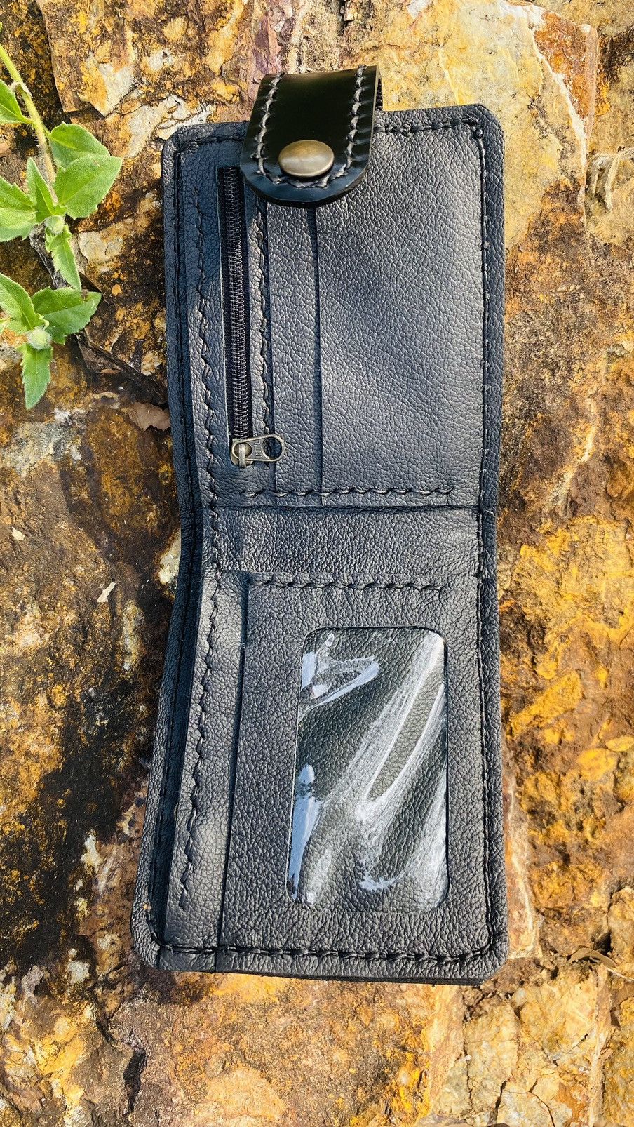 Other LEATHER BUTTON WALLET..HANDMADE Size ONE SIZE - 3 Thumbnail