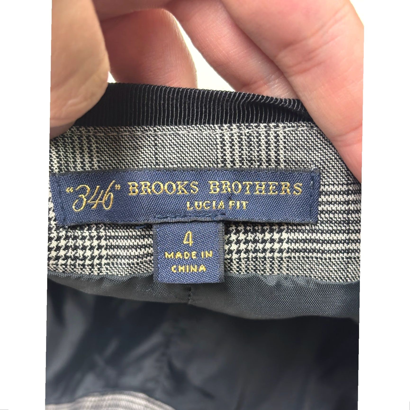 Brooks Brothers Brooks Brothers 346 Lucia Fit Wool Dress Pants Gray Plaid Womens Size 4 W30 L31 Flat Front Stretch Wool Spandex Lined Business Workwear Class ic Size 27" / US 4 / IT 40 - 4 Thumbnail