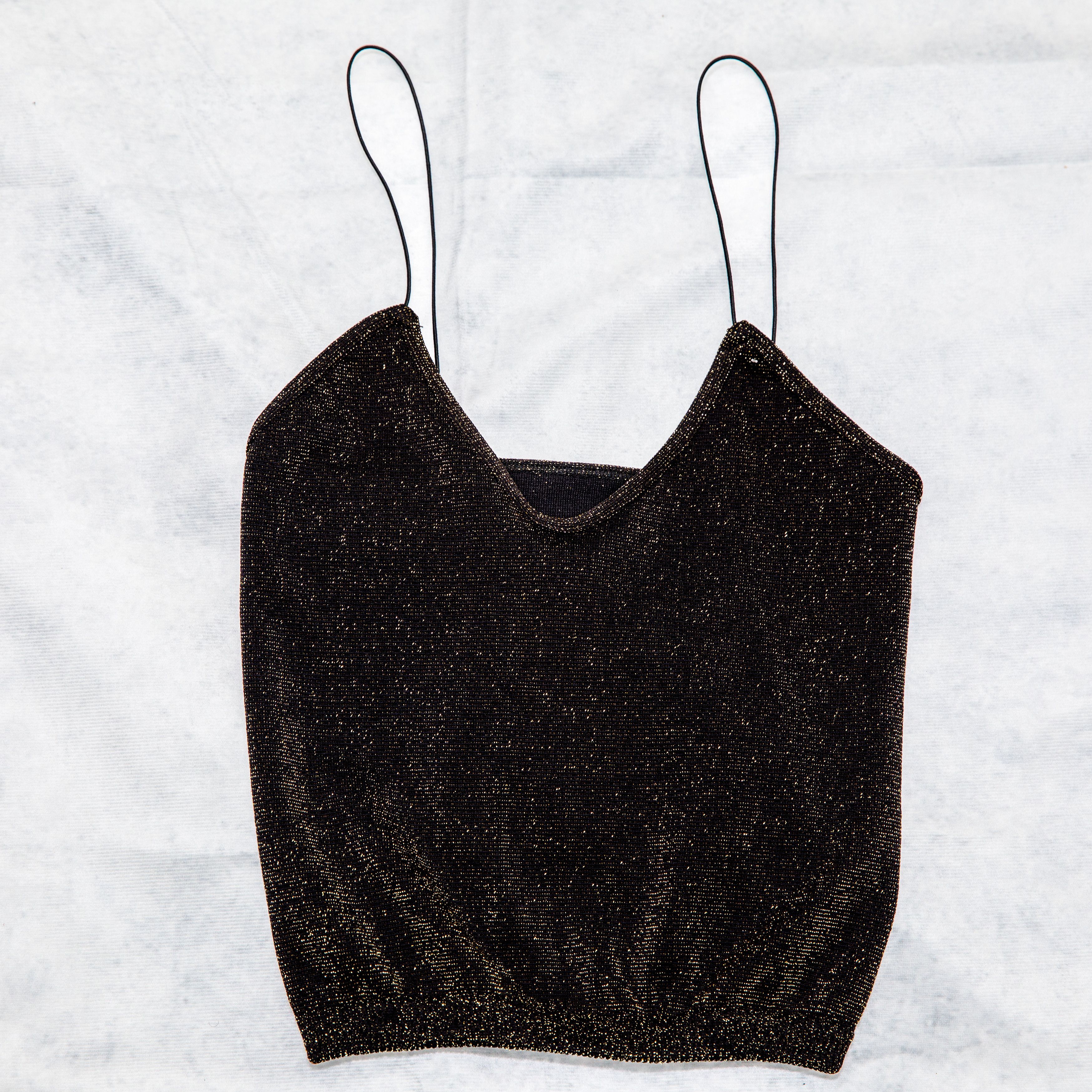 Free People Intimately Free People Tank Top XS/S Black Gold Sparkle Size XS / US 0-2 / IT 36-38 - 1 Thumbnail