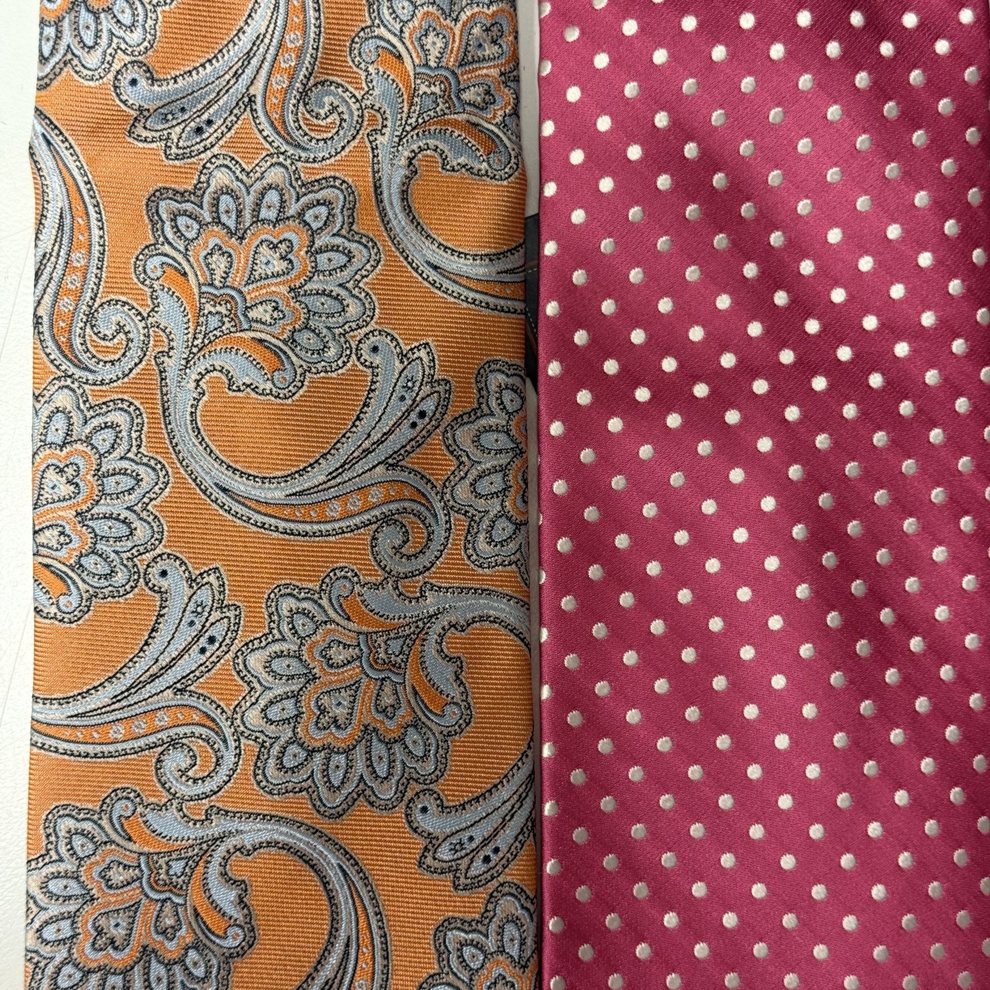 Banana Republic 3 pc Designer Spring POLKA DOT PAISLEY Silk Necktie Lot Size ONE SIZE - 3 Thumbnail