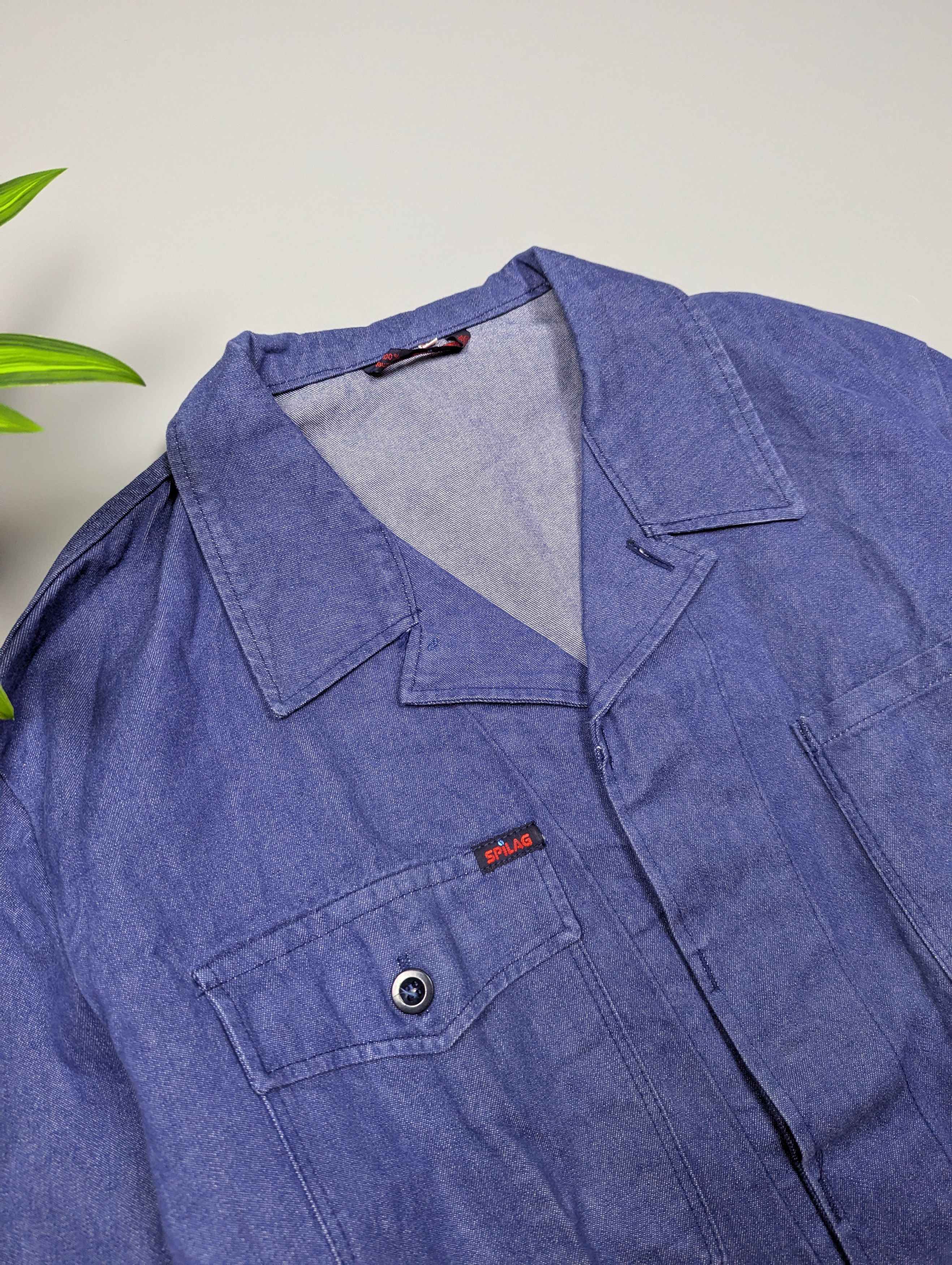 Vintage Spilag Men’s Vintage French Denim Jacket XXL Blue Workwear Size US XXL / EU 58 / 5 - 6 Thumbnail