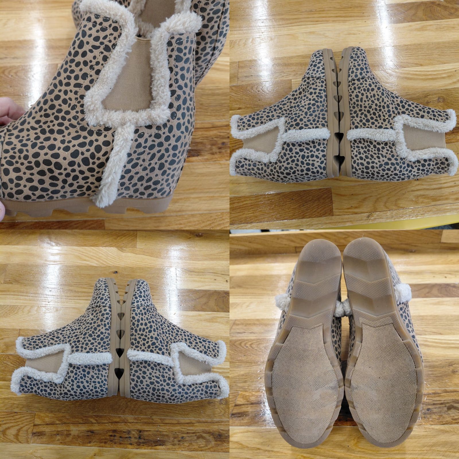 Sugar Sugar Haylei Wedge Booties Women's 7.5 M Animal Print Faux Fur Hidden Heel Suede Ankle Boots Womens Shoes Size US 8 / IT 38 - 8 Thumbnail
