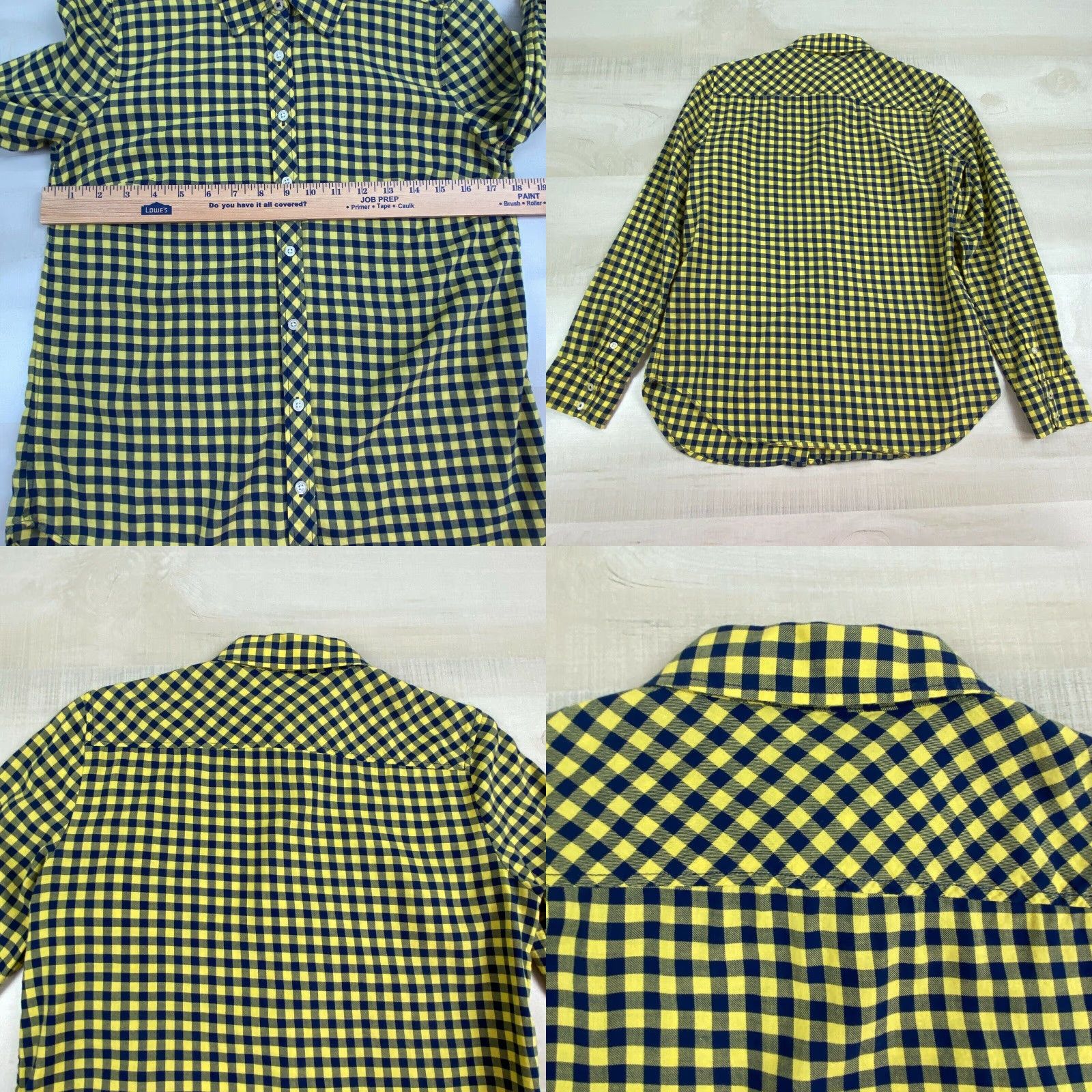 Talbots Talbots Womens XS Blue Yellow Check Flannel Button Up Long Sleeve Shirt Soft Cotton Blend Size XS / US 0-2 / IT 36-38 - 8 Thumbnail