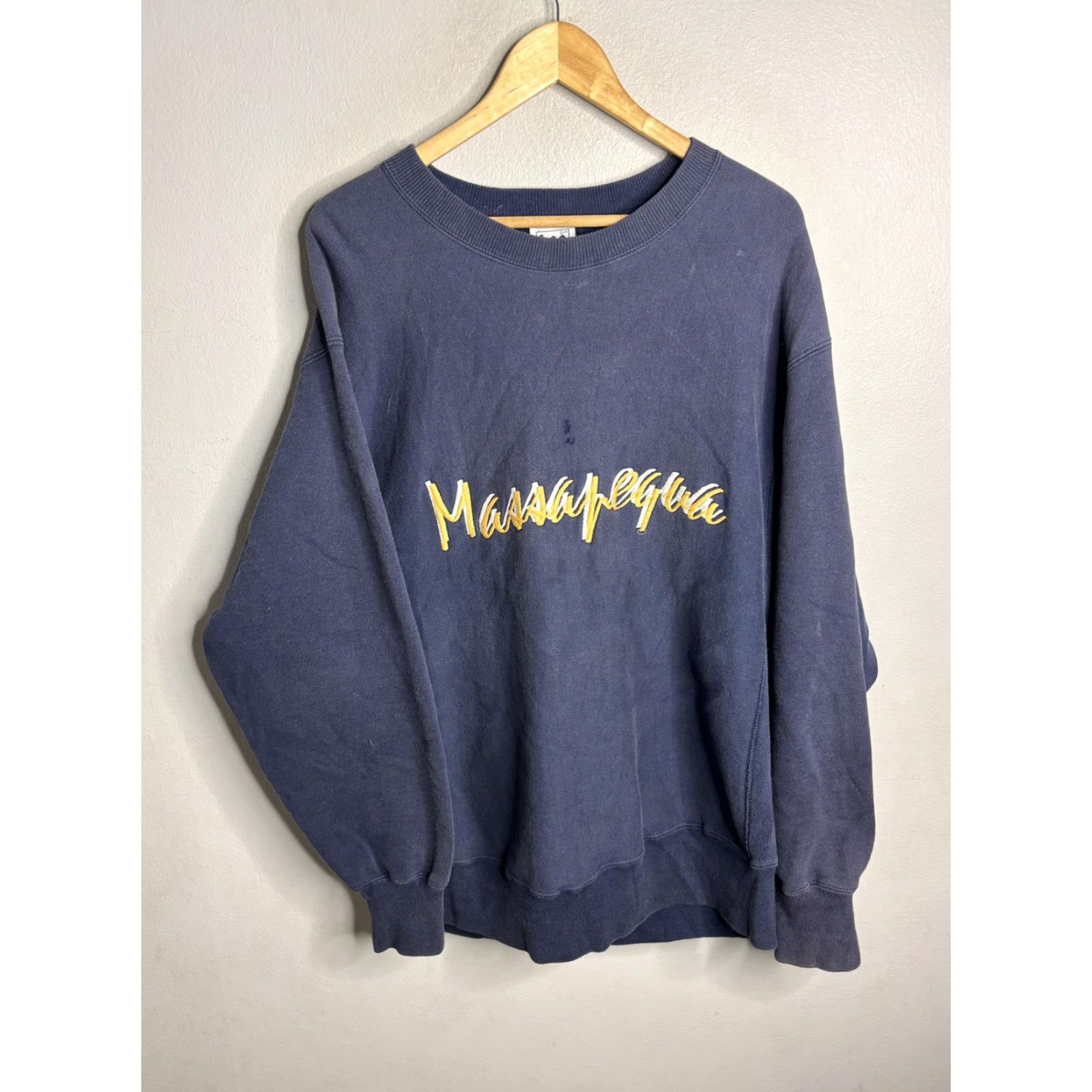 Lee VINTAGE Lee Sweatshirt Mens XL Blue Graphic Print Crewneck Fleece Massapequa 90s Embroidered"} Size US XL / EU 56 / 4 - 2 Thumbnail