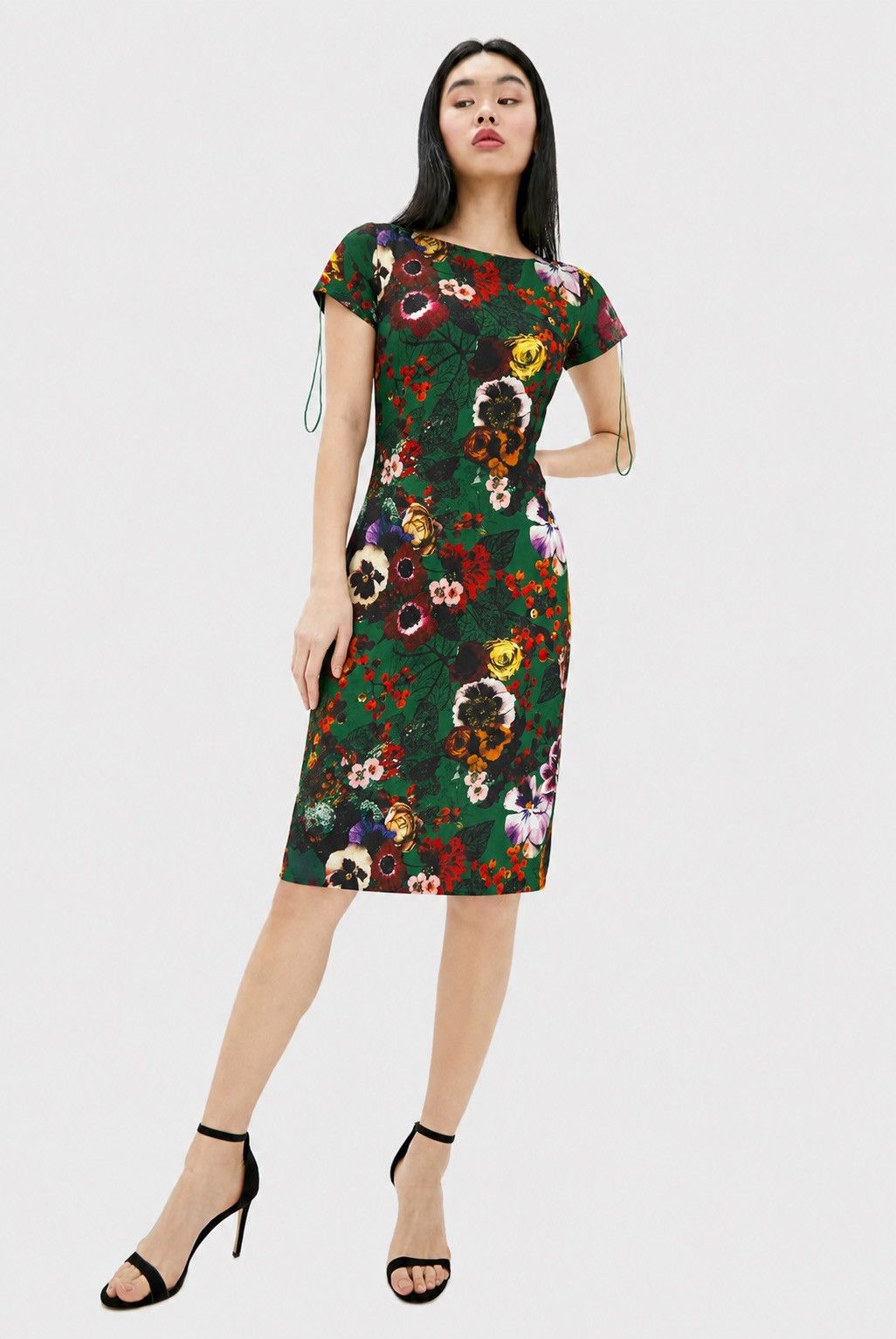 Miss Sixty Miss Sixty Womens Floral Knee Length Dress Green Bodycon Size XS / US 0-2 / IT 36-38 - 1 Thumbnail