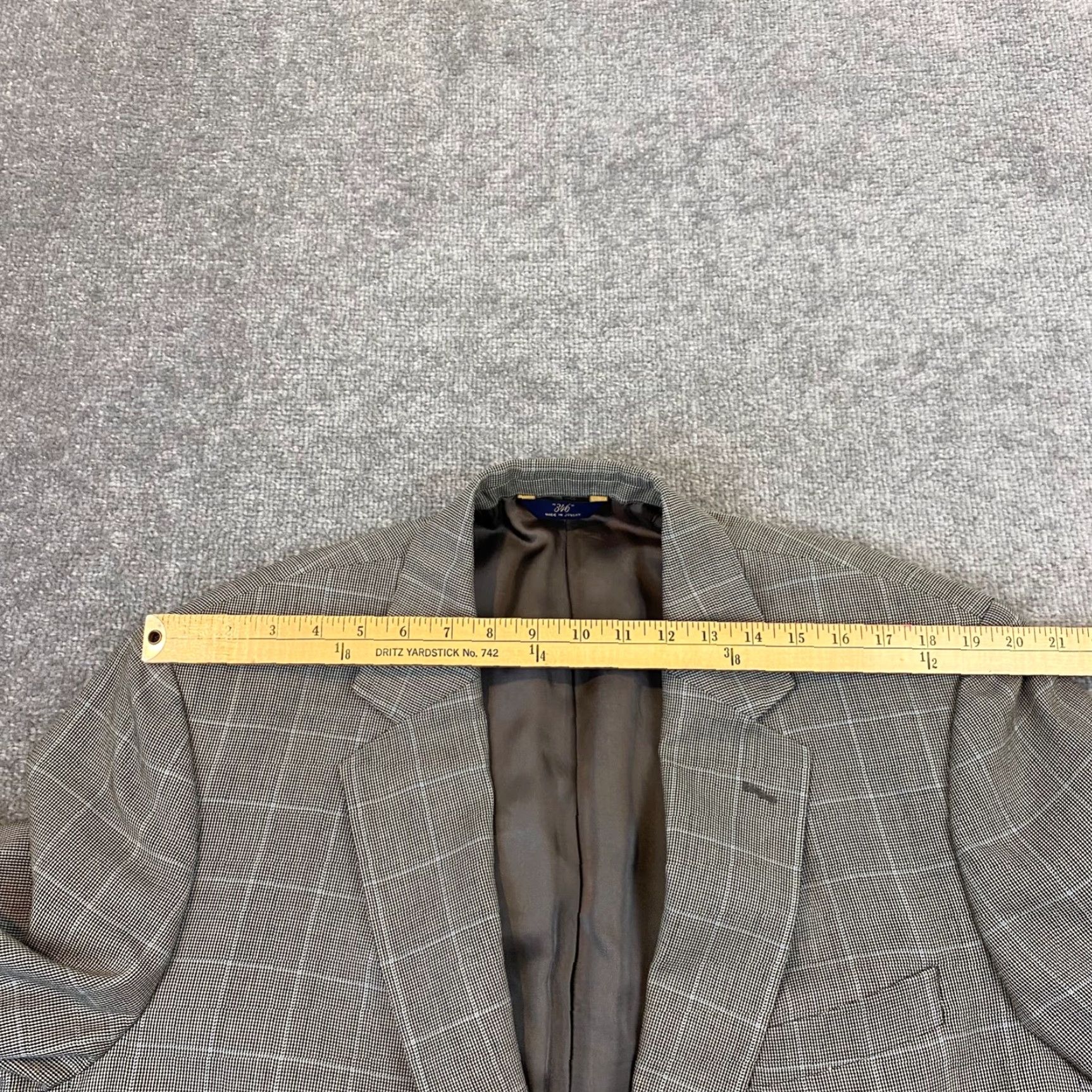Brooks Brothers BROOKS BROTHERS Blazer Mens 46 Long Silk Wool Nailhead Check Jacket Single-Breasted 2-Button Size 46R - 6 Thumbnail